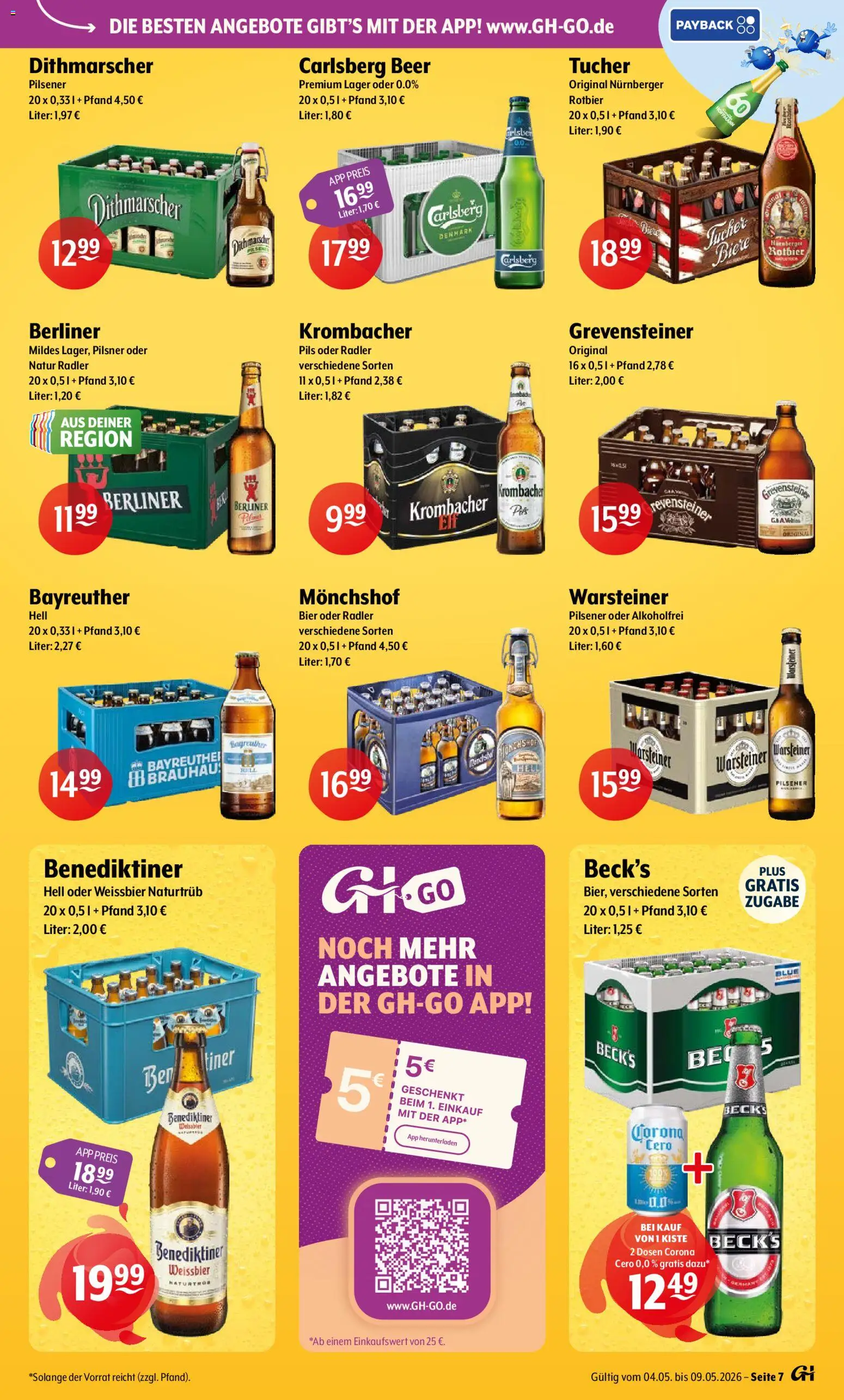 Getränke Hoffmann - Berlin – gültig ab 04.05.2026 | Seite: 7 | Produkte: Berliner, Monchshof, Warsteiner, Krombacher