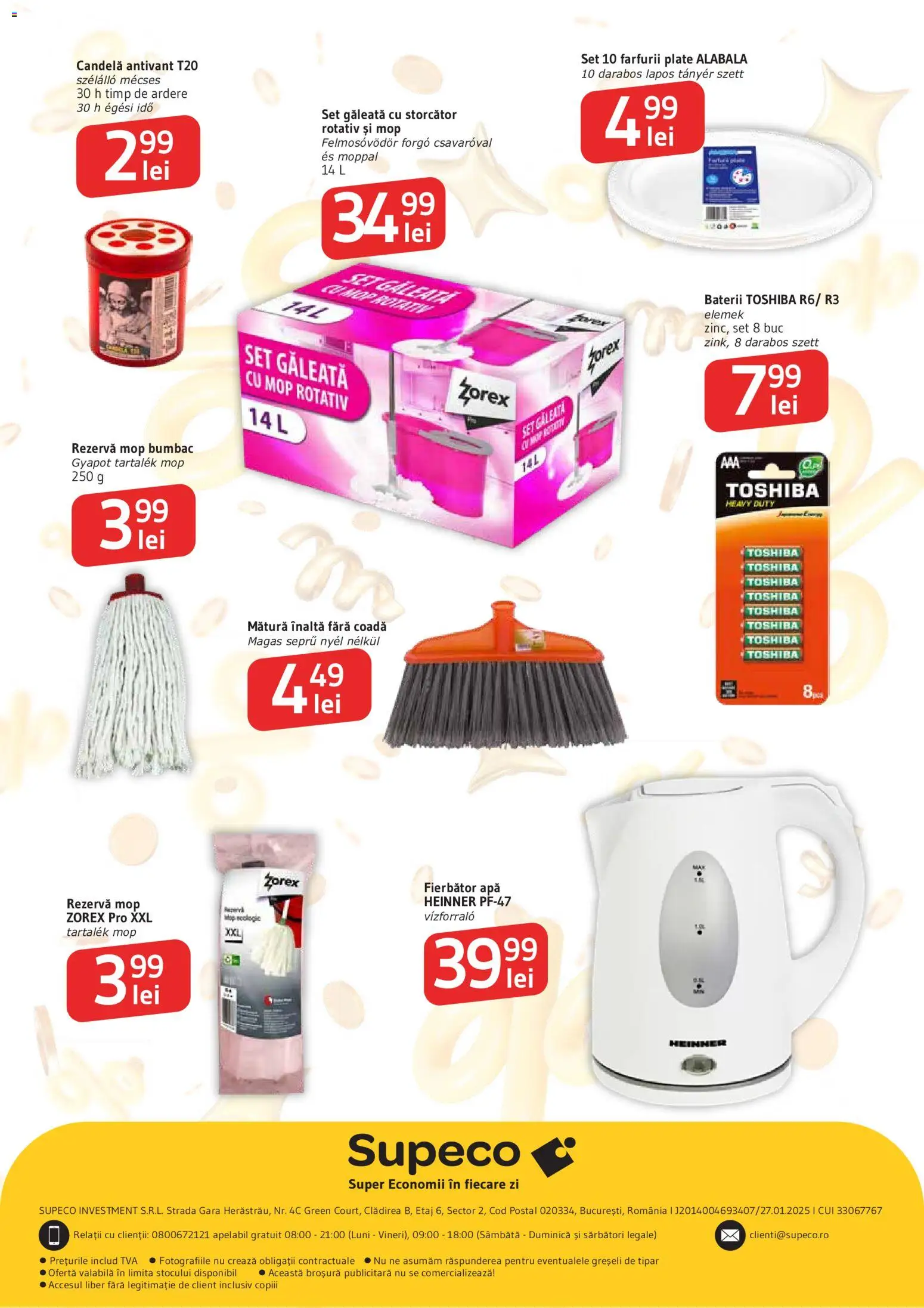 Noul catalog Supeco – valabil de la 27.08.2026 | Pagină: 12 | Produse: Storcător, Mop, Baterii, Apă