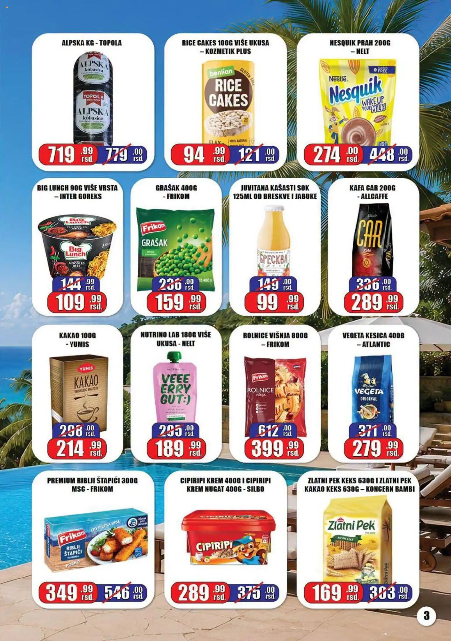 Gala MARKET katalog - važi od 05.08.2026 | Strana: 3 | Proizvode: Višnja, Kobasica, Breskve, Nesquik