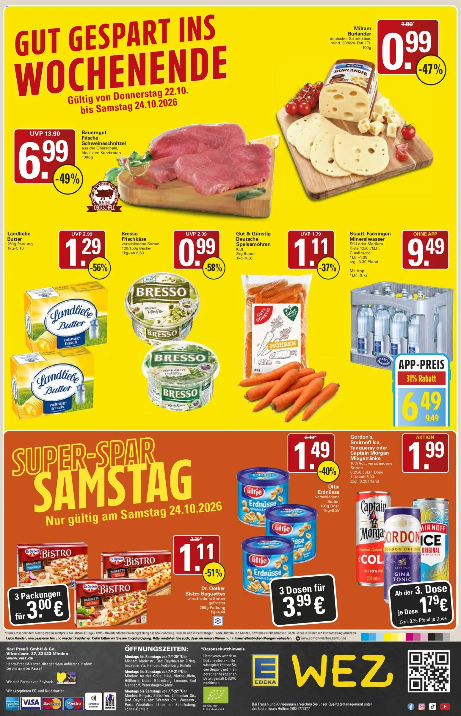 WEZ Prospekt – gültig ab 19.10.2026 | Seite: 16 | Produkte: Ultje erdnusse, Mohren, Captain morgan, Frischkase