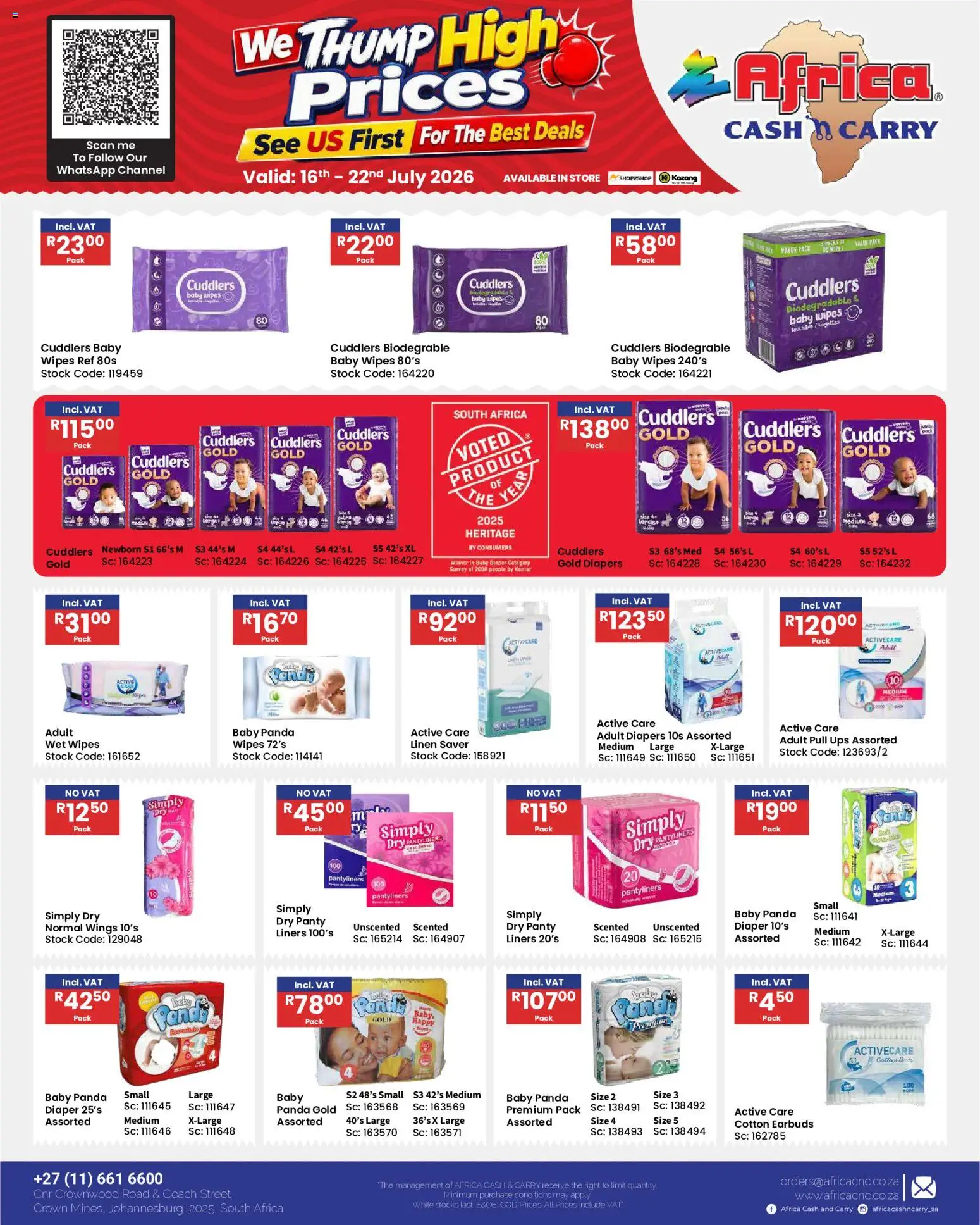 New Africa Cash & Carry catalogue – valid from 16/07/2026 | Page: 65 | Products: Earbuds, Stock