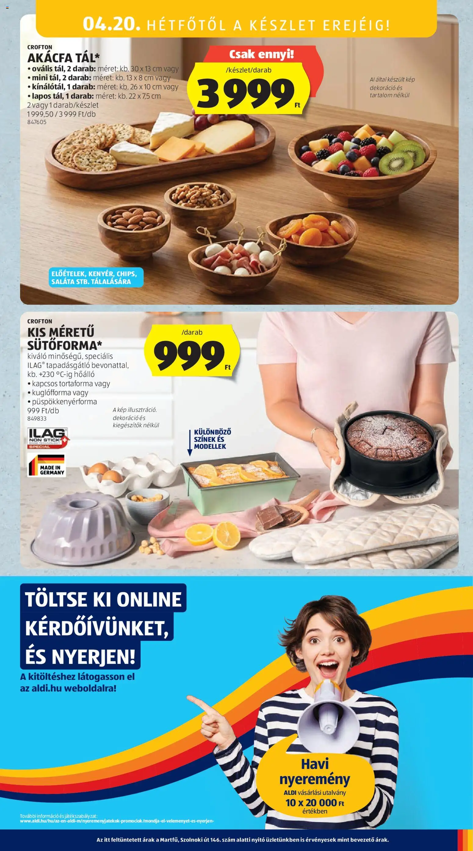 Aldi akciós ujság - amely érvényes a következő dátumtól: 16.04.2026 | Oldal: 19 | Termékek: Tortaforma, Saláta, Dekoráció