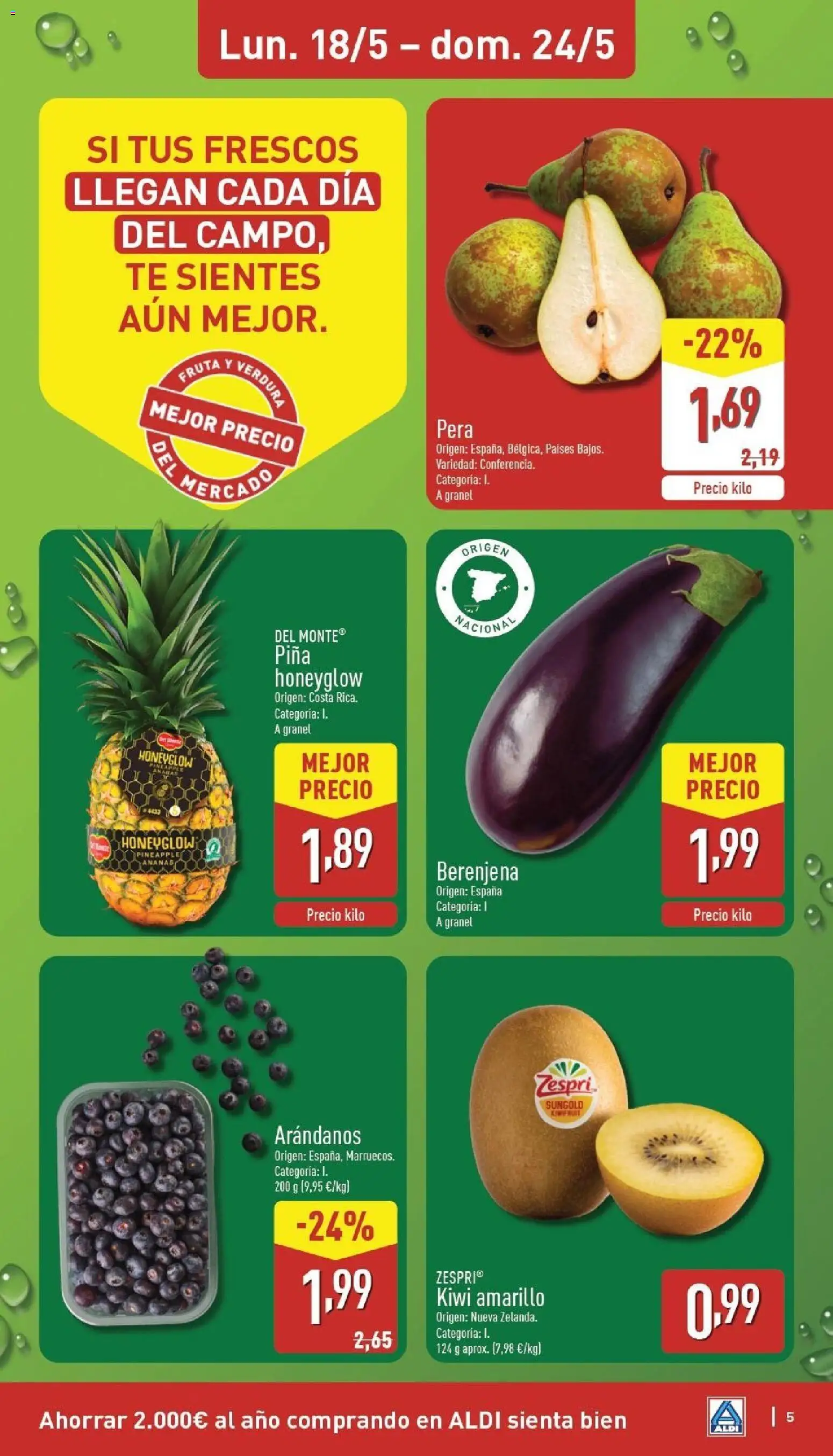 Aldi folleto Baleares │ válido desde el 18.05.2026 | Página: 5 | Productos: Piña, Kiwi, Té