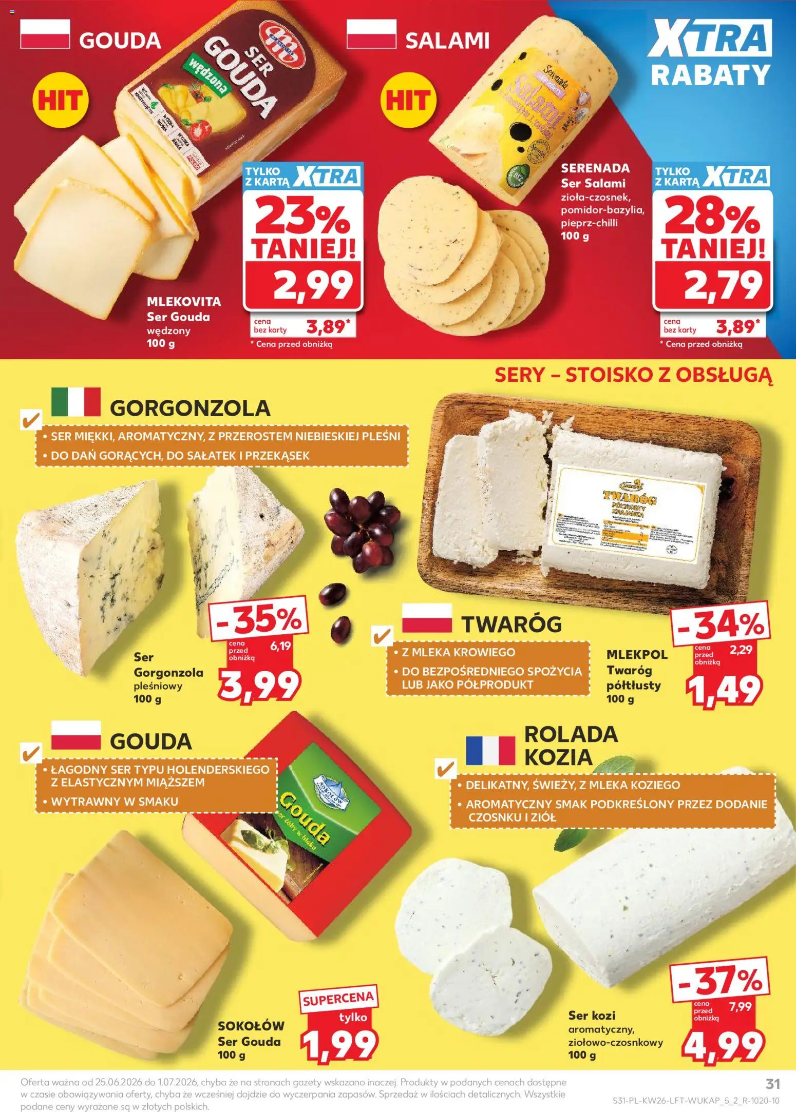 Kaufland Polsko leták od 25.06.2026 | Strana: 31 | Produkty: Gouda, Gorgonzola, Karty