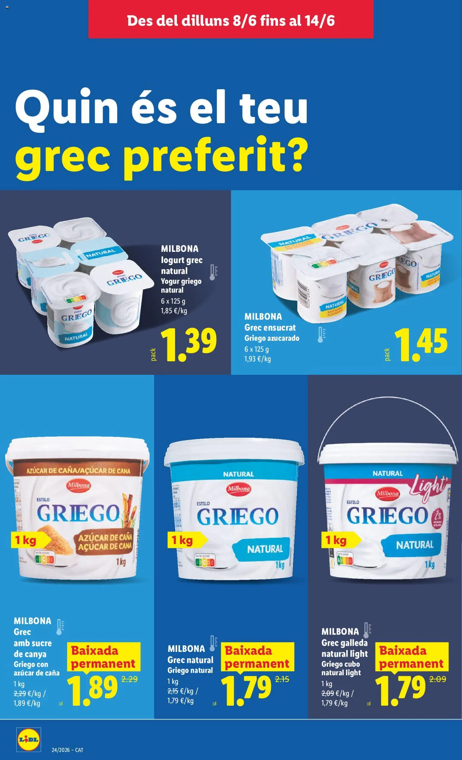Lidl folleto │ válido desde el 08.06.2026 | Página: 12 | Productos: Κασκόλ, Yogur, Μαγειρική εστία