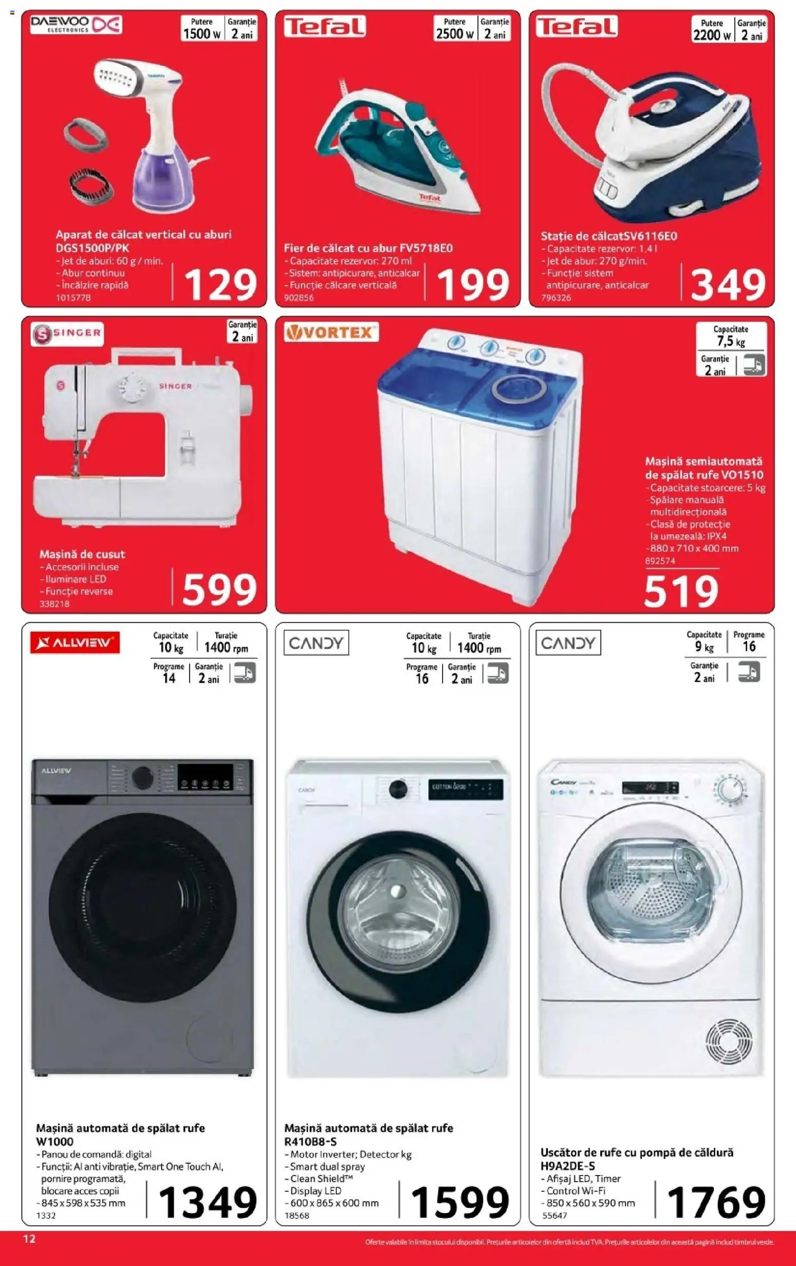Noul catalog Selgros – valabil de la 16.10.2026 | Pagină: 12 | Produse: Aparat de călcat, Fier, Clean, Uscător