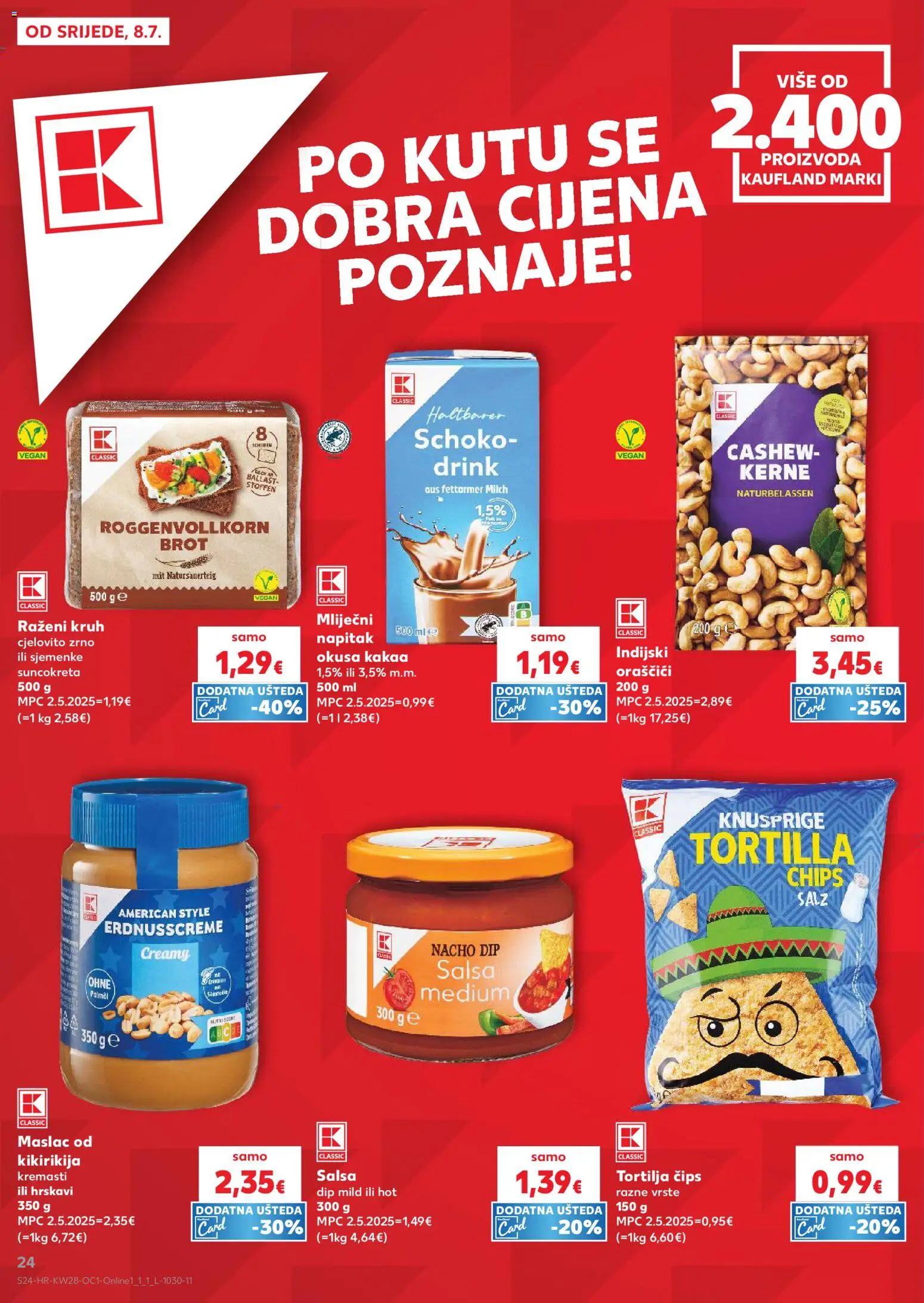 Kaufland katalog | vrijedi od 08.07.2026 | Stranica: 24 | Proizvodi: Maslac, Kruh, Sjemenke, Kakao