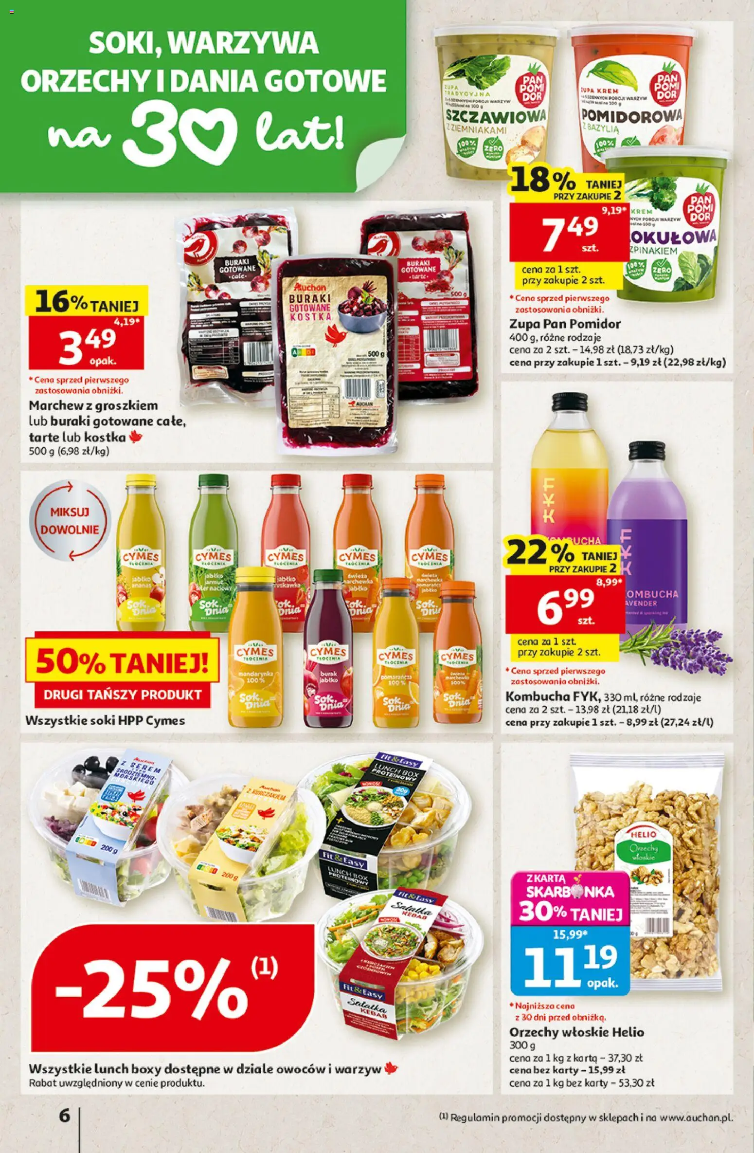Auchan gazetka - 30 Lat Hipermarket od 10.09.2026 | Strona: 6 | Produkty: Burak, Buraki, Krem, Dania gotowe