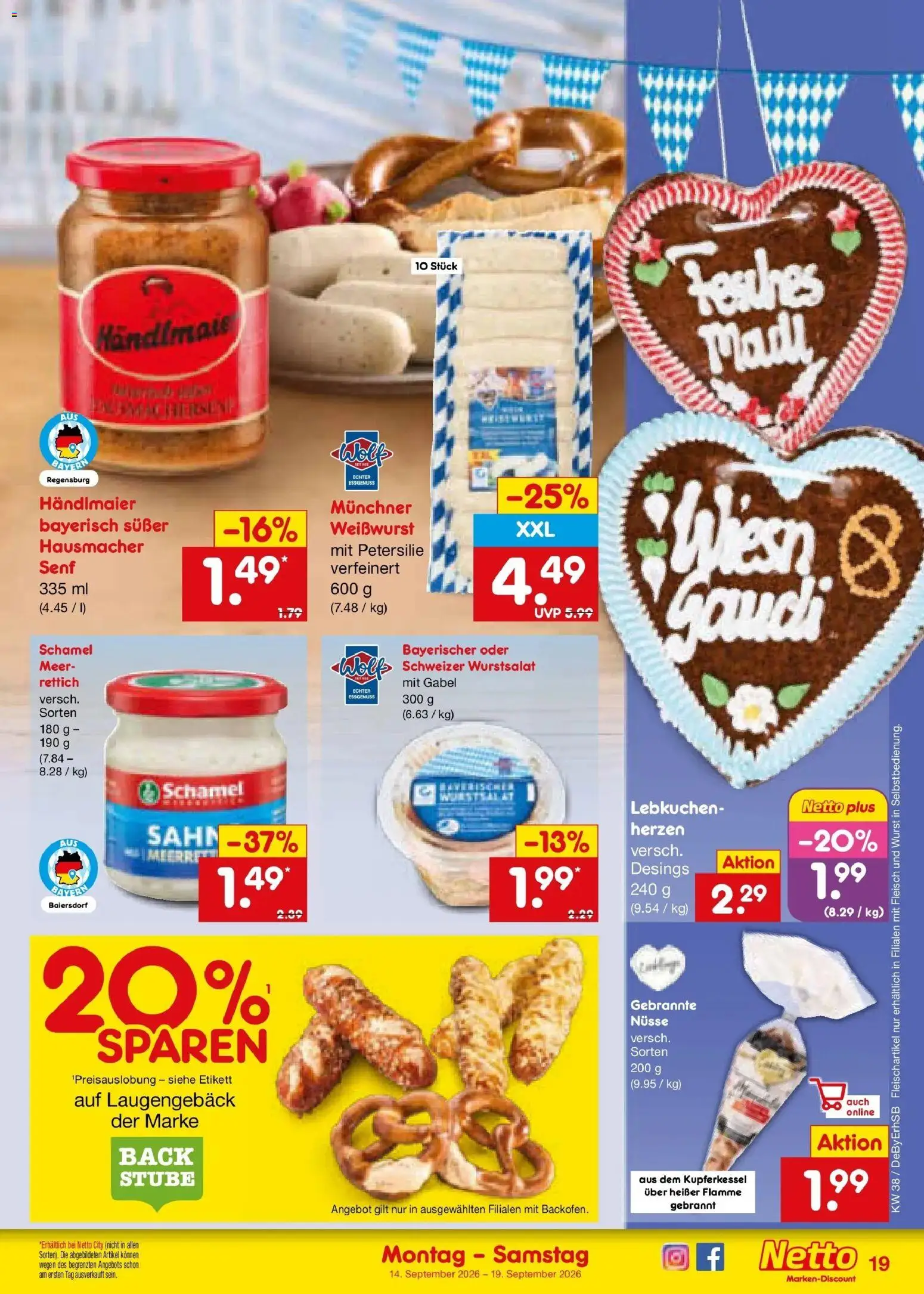 Netto Marken-Discount Prospekt München – gültig ab 14.09.2026 | Seite: 29 | Produkte: Weißwurst, Wurst, Petersilie, Fleisch