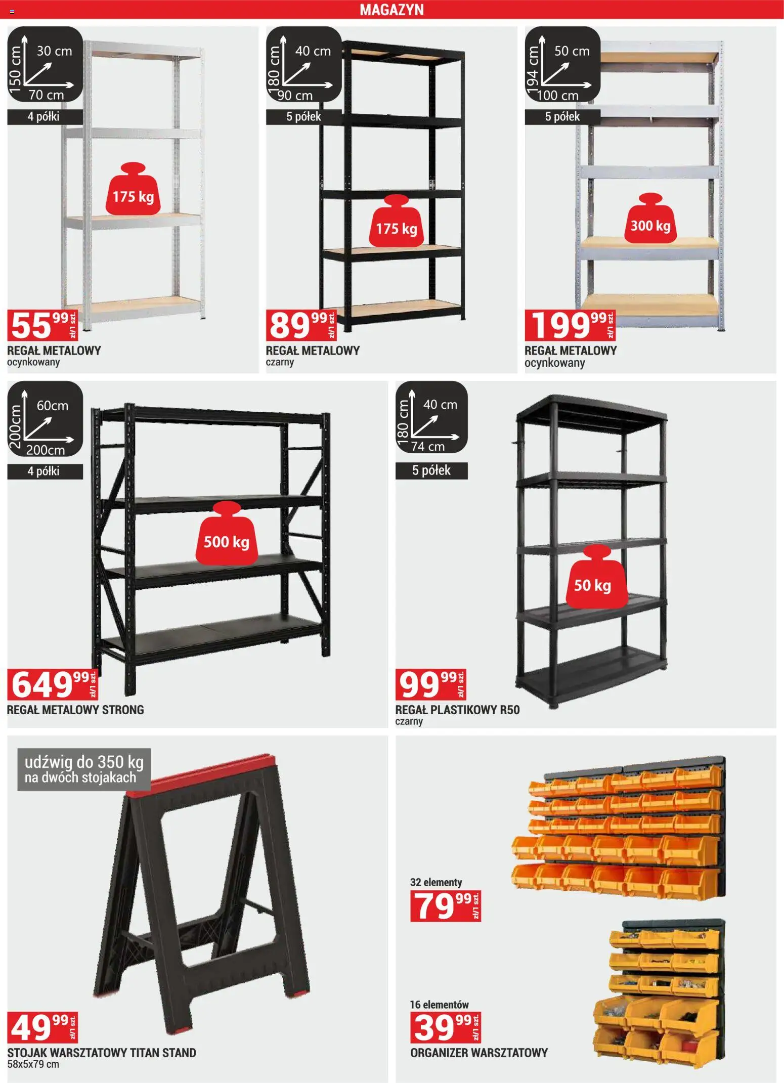 Merkury Market gazetka od 01.11.2026 | Strona: 31 | Produkty: Regał metalowy, Regał plastikowy, Regał