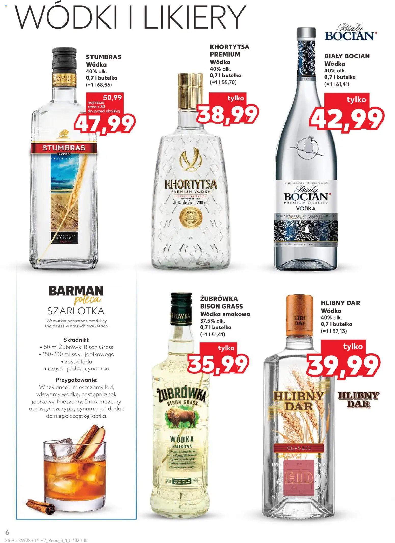 Kaufland Polsko leták - Barek od 06.08.2026 | Strana: 6 | Produkty: Vodka, Zubrowka