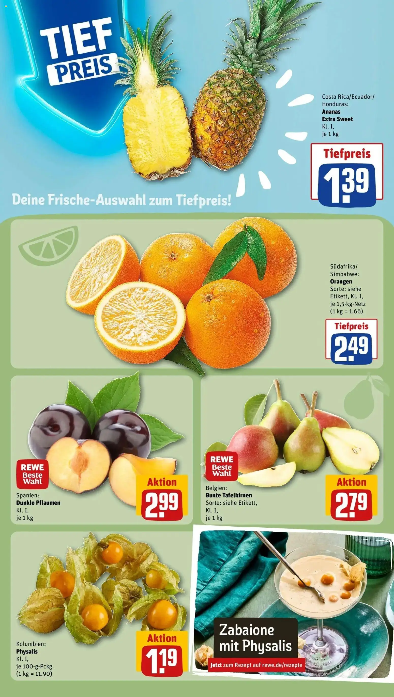 REWE Prospekt ab 05.10.2026 zum Blättern » Angebote | Seite: 6 | Produkte: Pflaumen, Orangen, Ananas