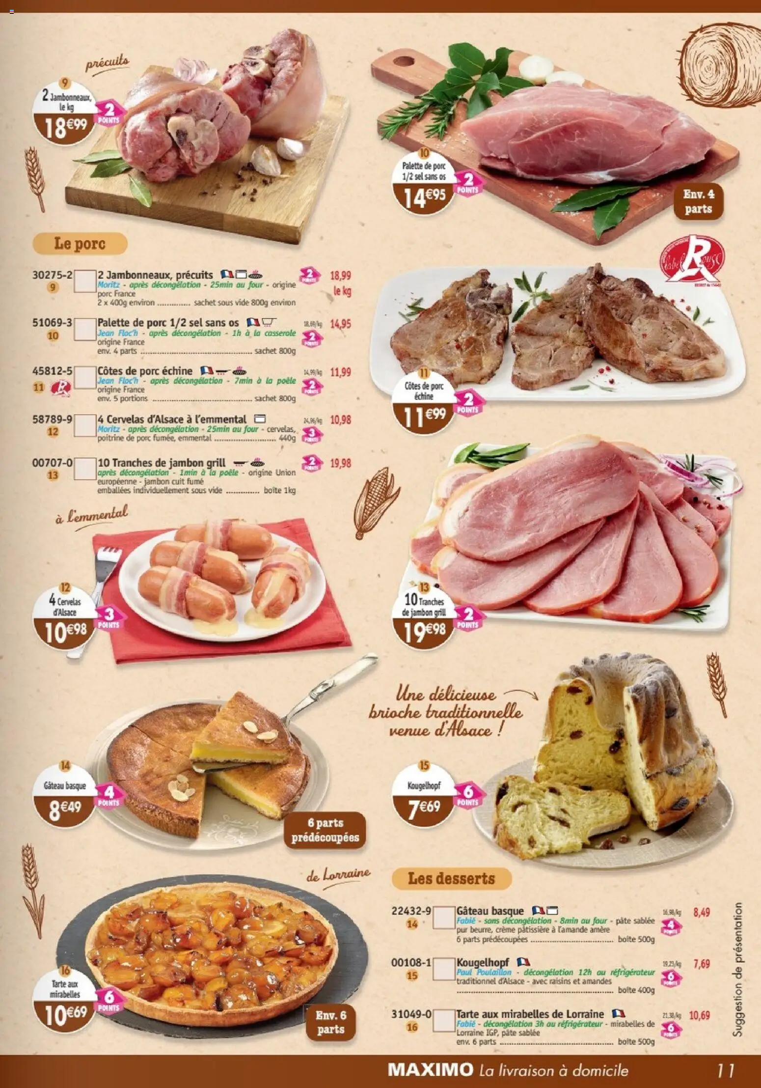 {H1} | Page: 11 | Produits: Côtes de porc, Four, Jambon, Palette de porc