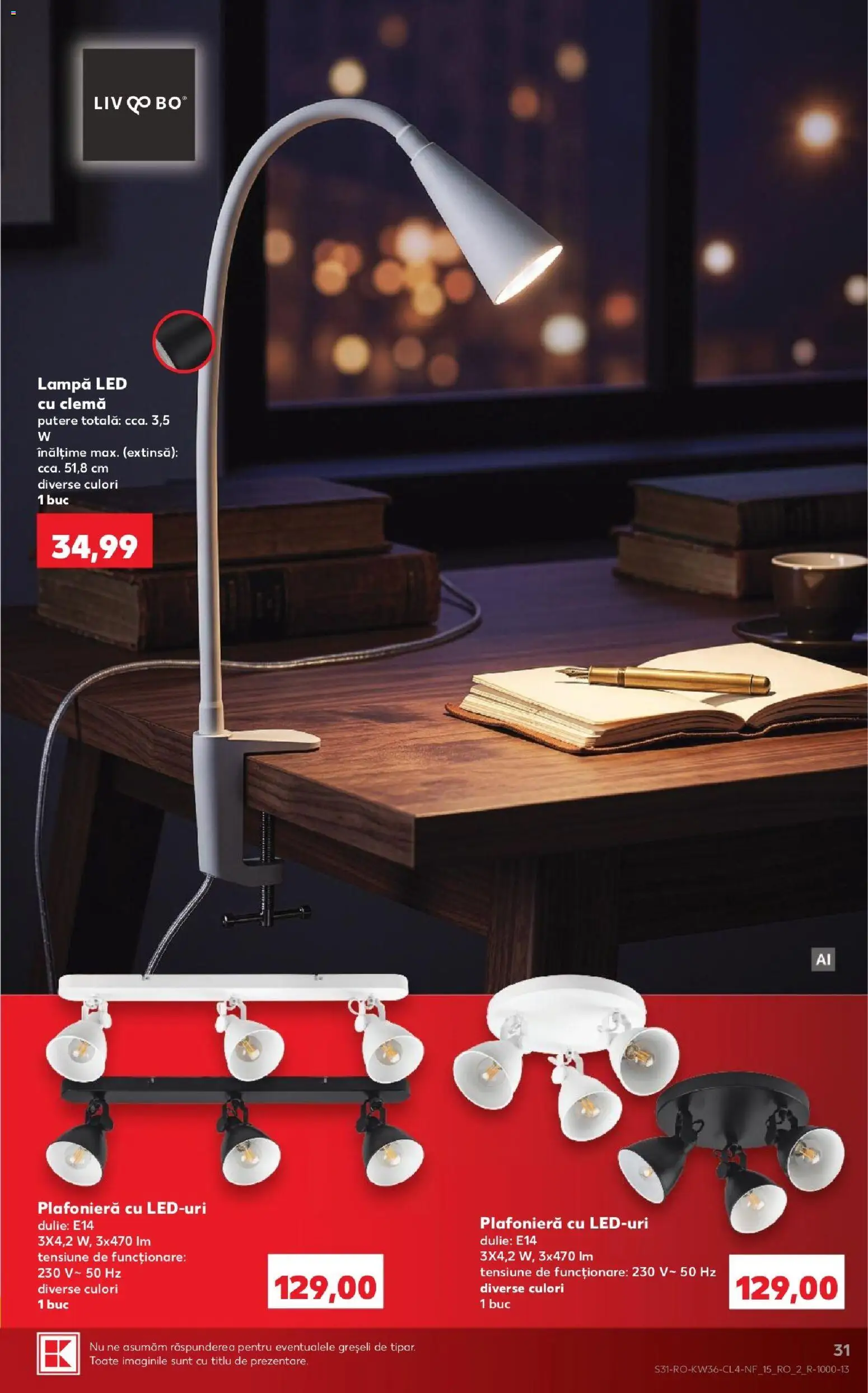 Noul catalog Kaufland – valabil de la 02.09.2026 | Pagină: 31 | Produse: Plafonieră, LED, Lampă, Lampa led