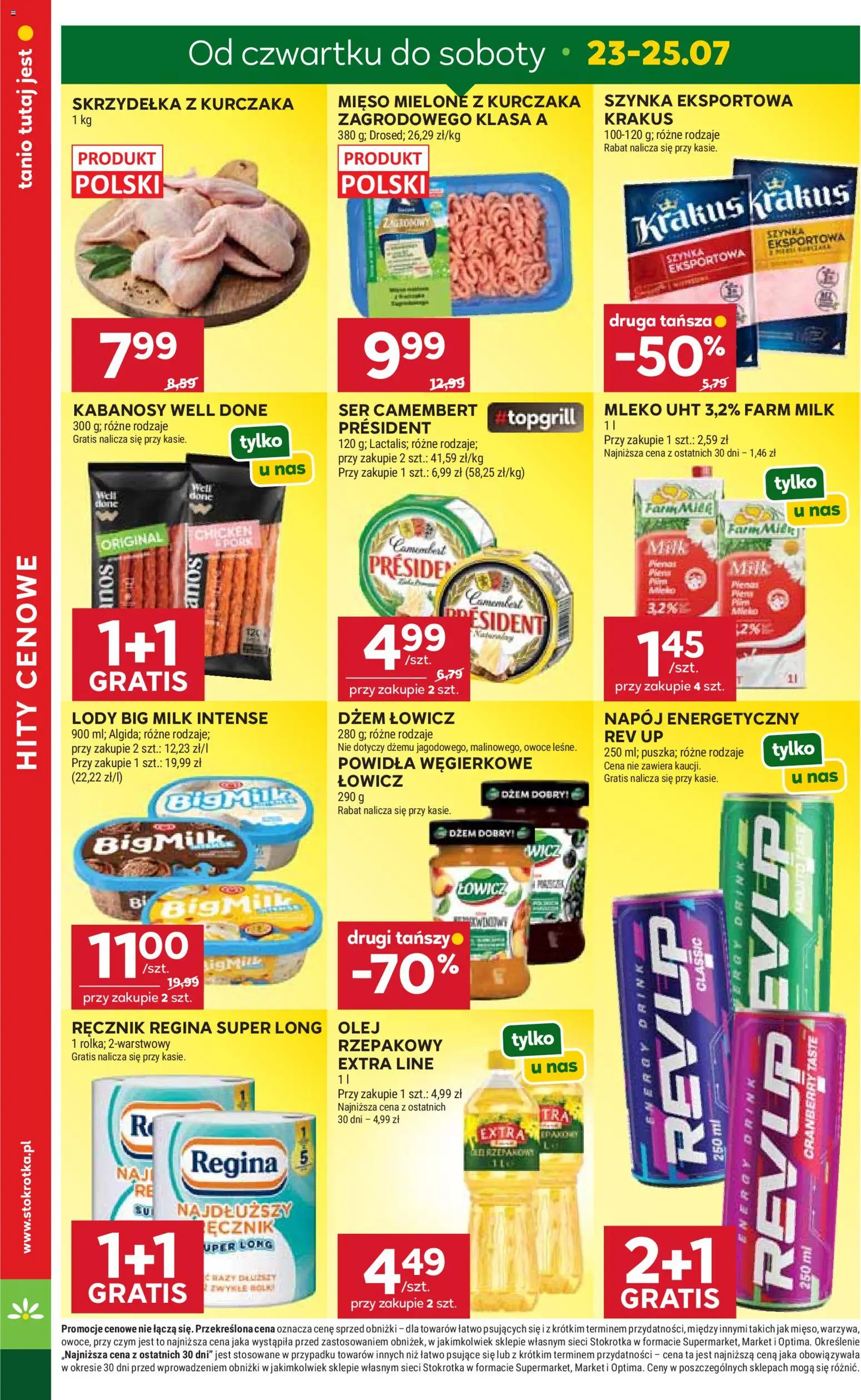 Stokrotka gazetka - Market od 23.07.2026 | Strona: 4 | Produkty: Ser camembert, Stokrotka, Mięso mielone, Dżem