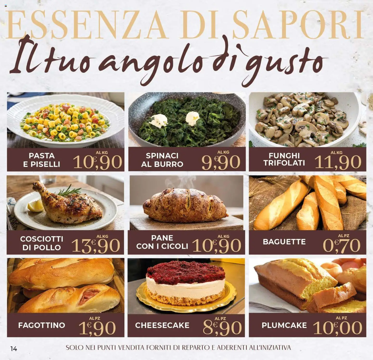 Volantino Eté del 22/09/2026 | Pagina: 14 | Prodotti: Baguette, Spinaci, Plumcake, Cheesecake