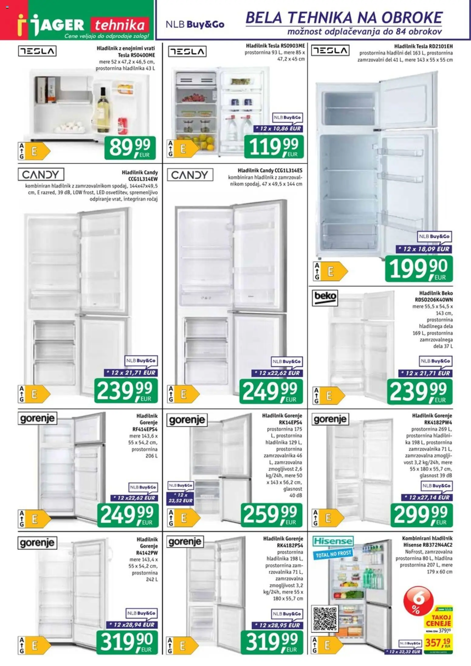 Novi Jager katalog ponudbe – veljaven od 17.06.2026 | Stran: 12 | Izdelki: Hladilnik