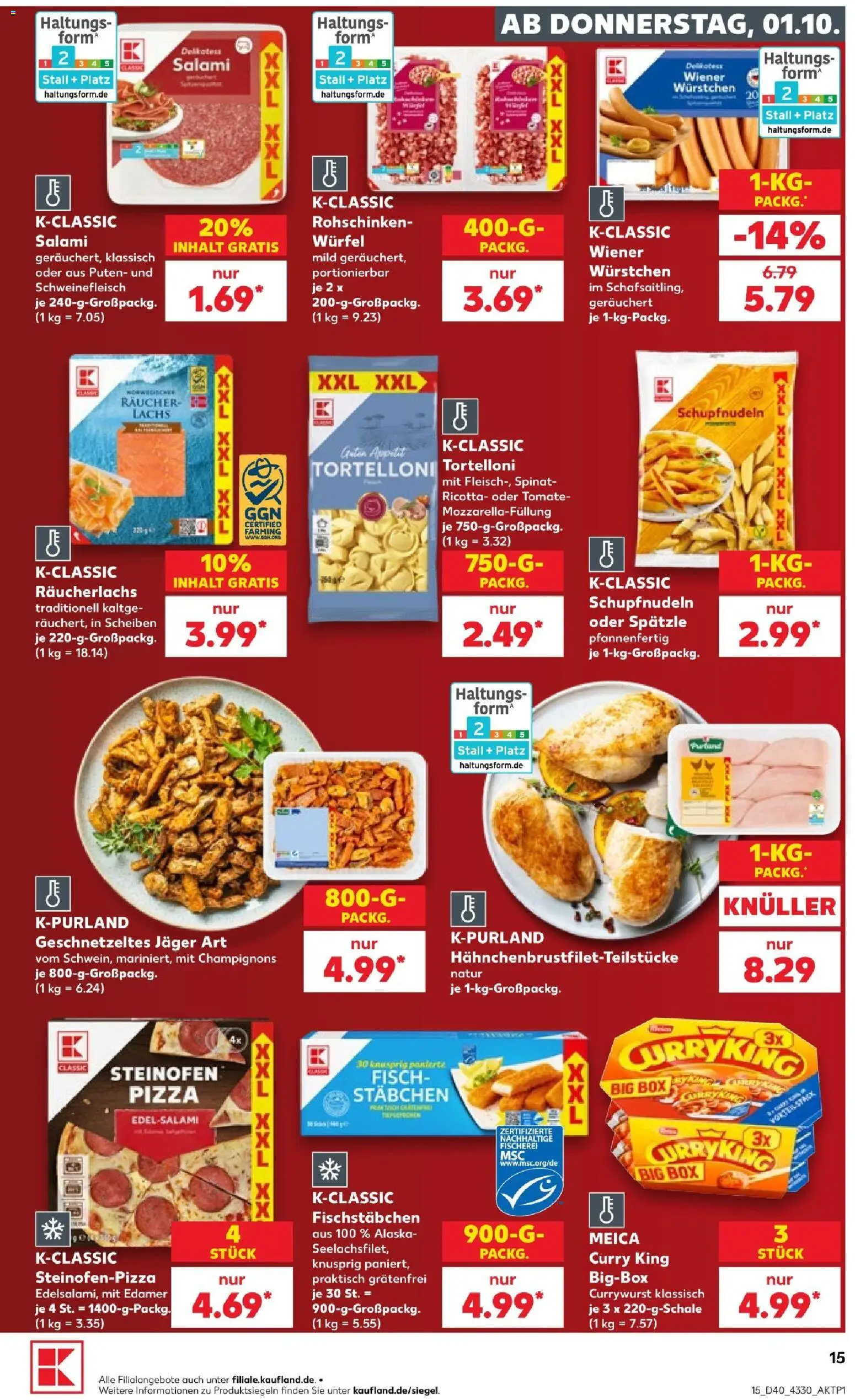 Kaufland Prospekt Potsdam – gültig ab 01.10.2026 | Seite: 19 | Produkte: Meica, Edamer, Fisch, Pizza