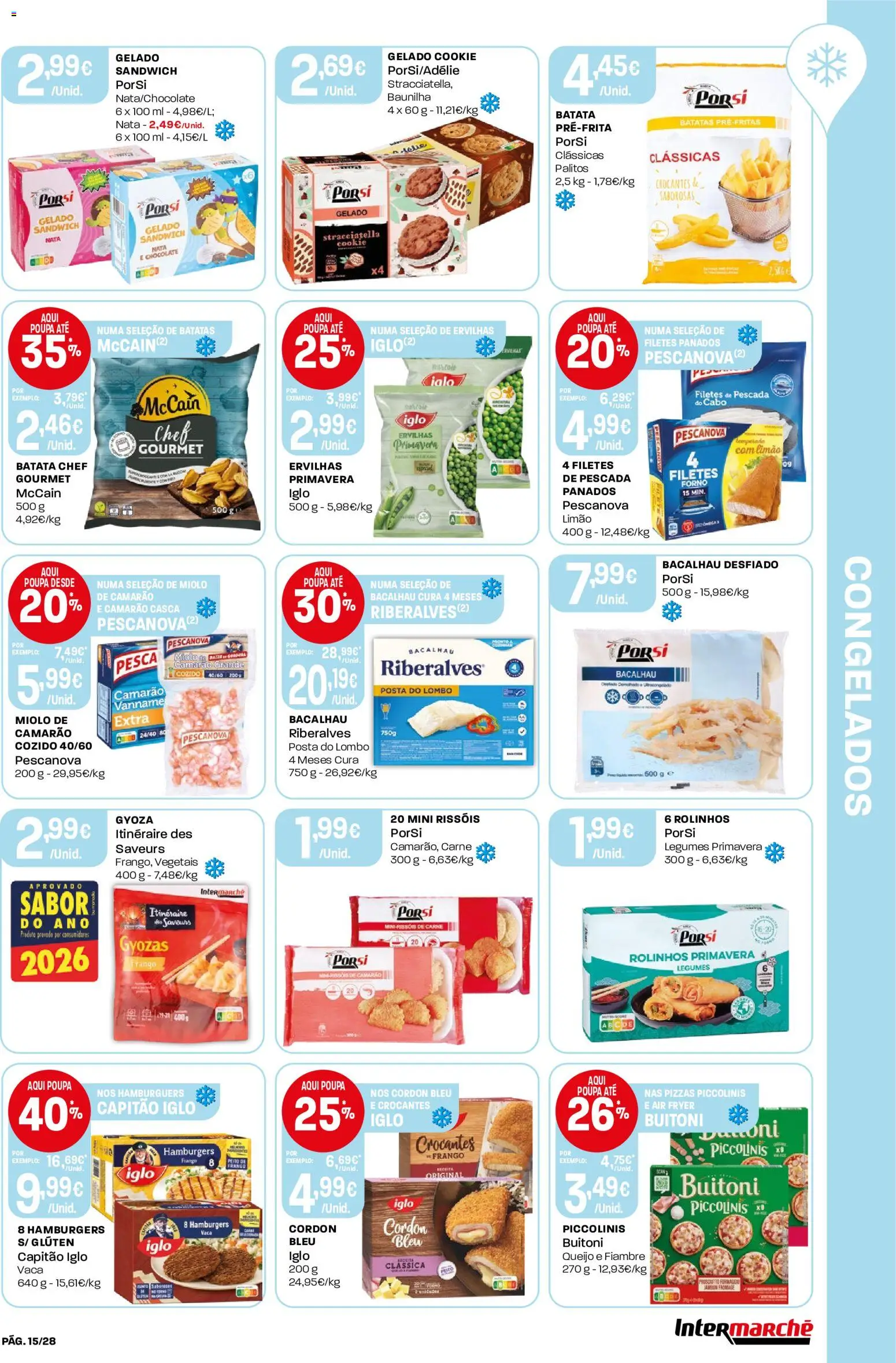 Intermarché Folheto Contact │ válido de 23/07/2026 | Página: 15 | Produtos: Frango, Camarão, Queijo, Lombo