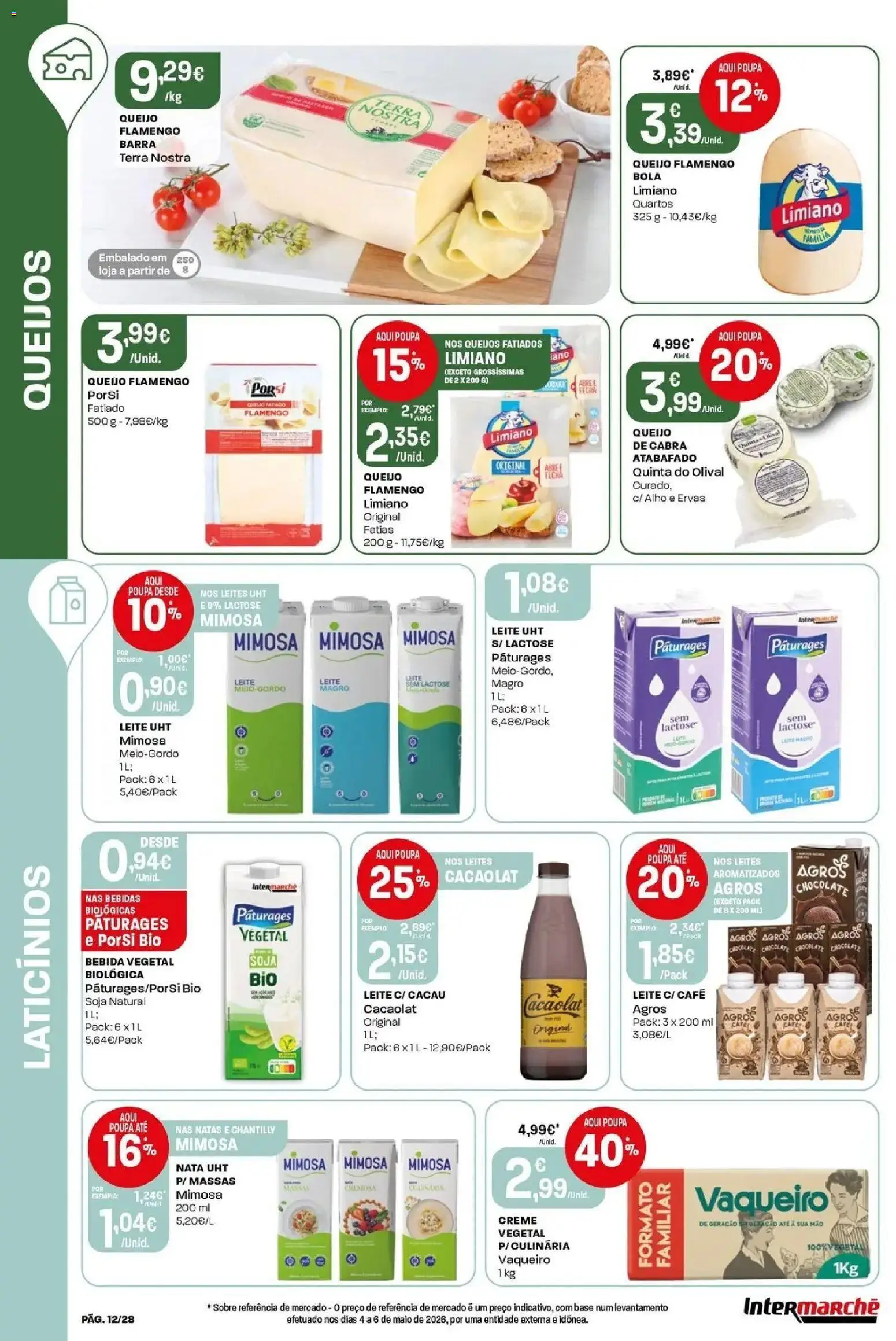Intermarché - Isto é que são preços BAIXOS │ válido de 04/06/2026 | Página: 12 | Produtos: Leite, Chocolate, Nata, Bebida