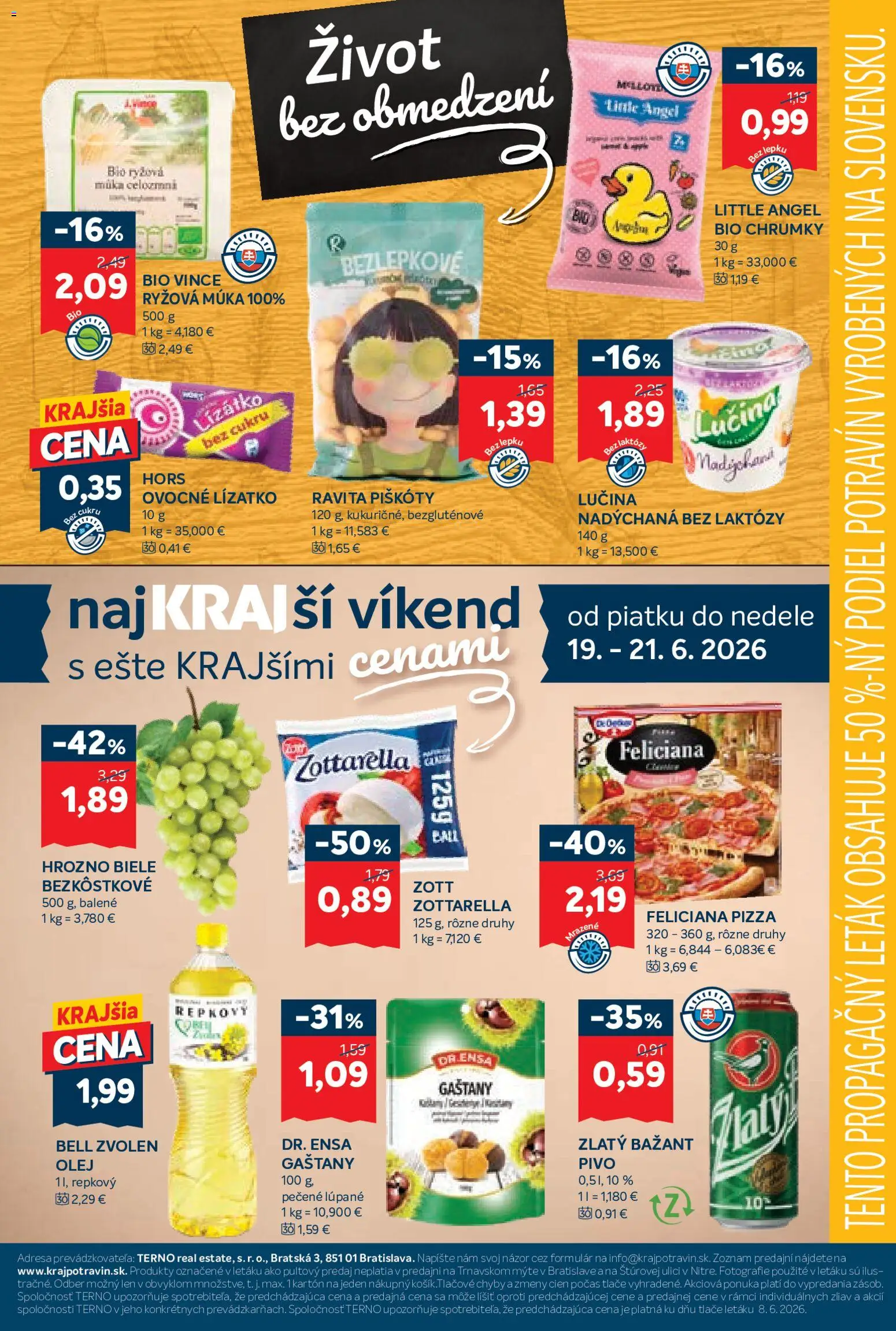 Nové Kraj akcie – leták je platný od 18.06.2026 | Strana: 18 | Produkty: Gaštany, Pizza, Ryžová múka, Hrozno