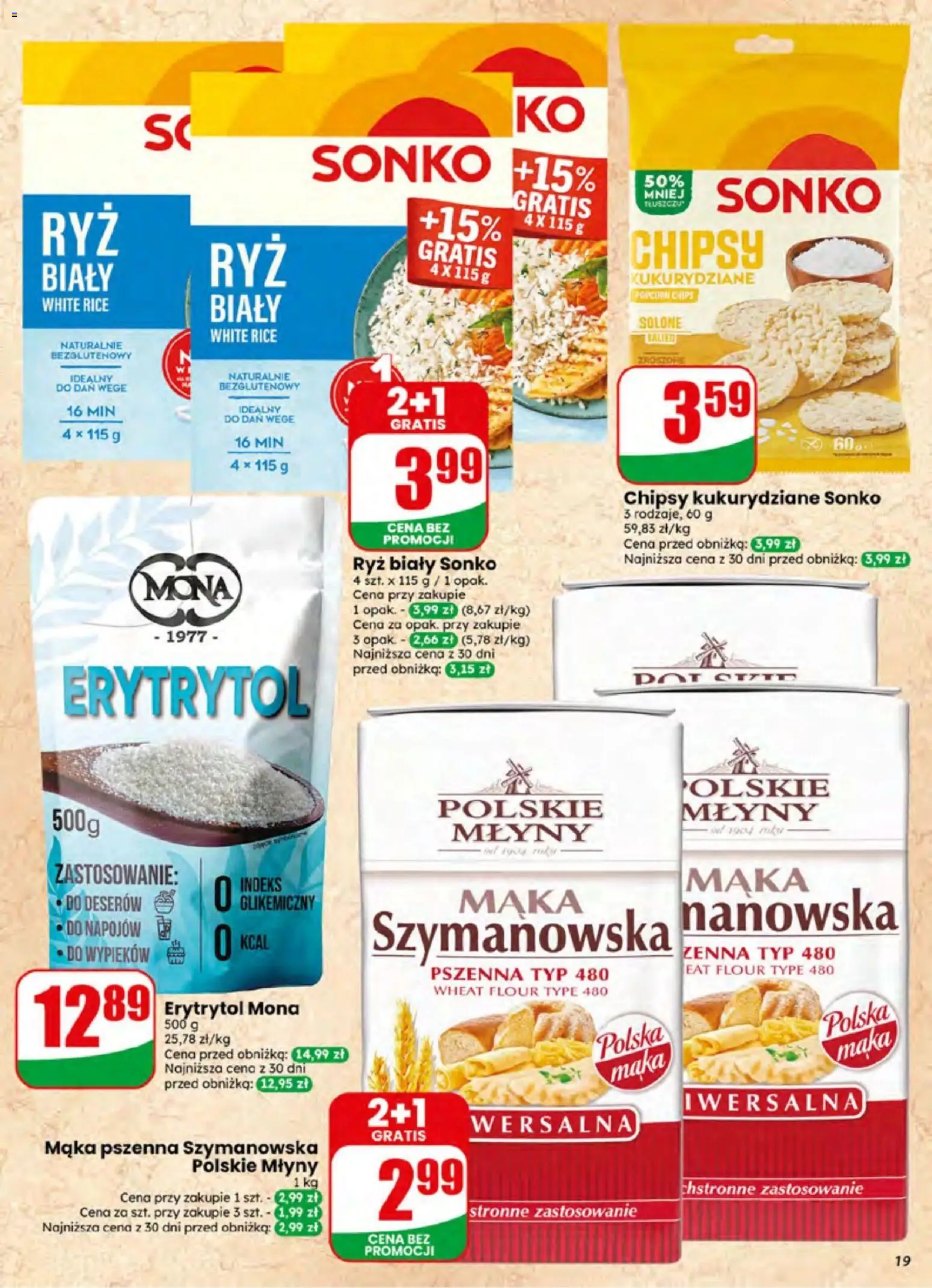 Dino gazetka od 01.07.2026 | Strona: 19 | Produkty: Chipsy kukurydziane, Chipsy, Erytrytol, Popcorn
