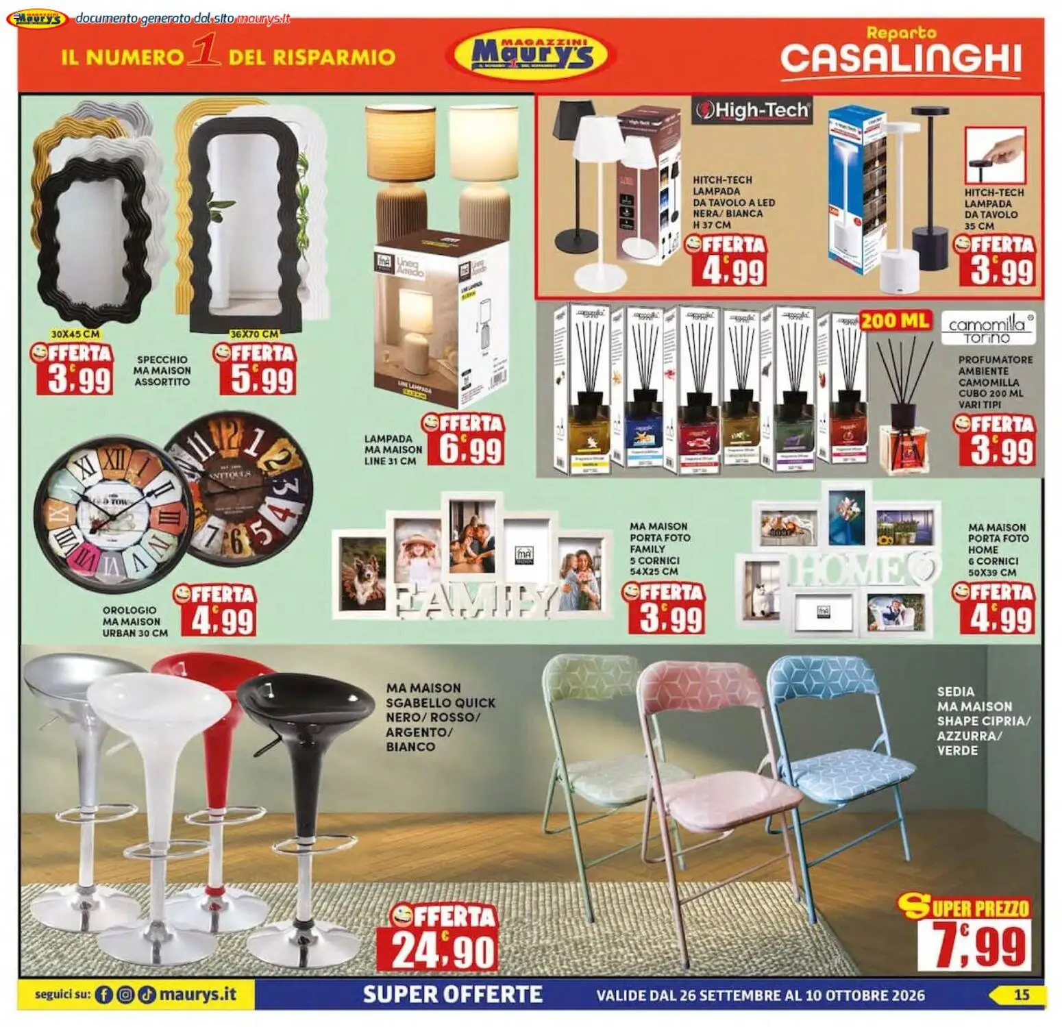Volantino Maury's del 26/09/2026 | Pagina: 15