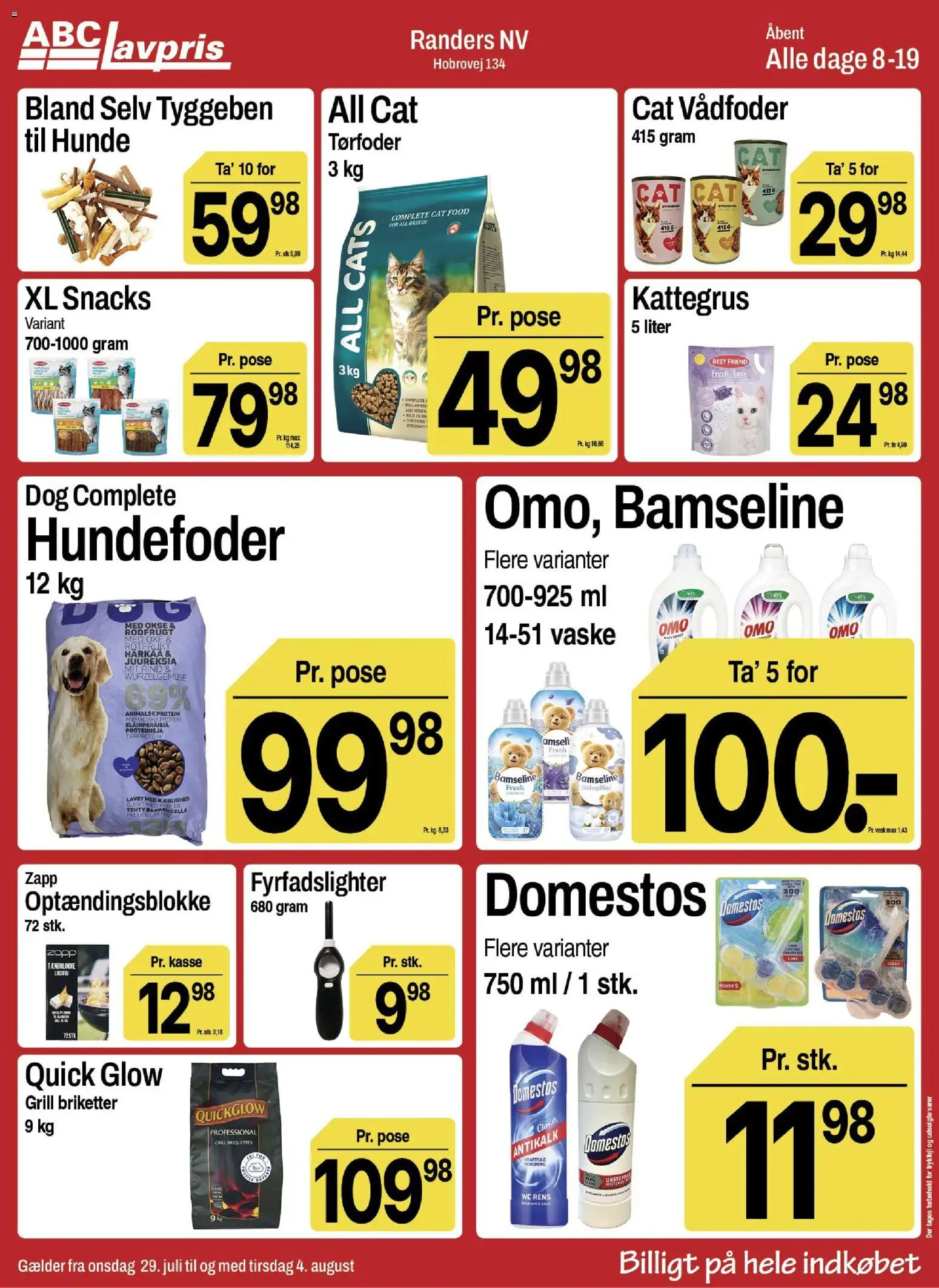 Abc Lavpris tilbudsavis – gyldig fra 29/07/2026 | Side: 13 | Produkter: Is, Hundefoder, Grill