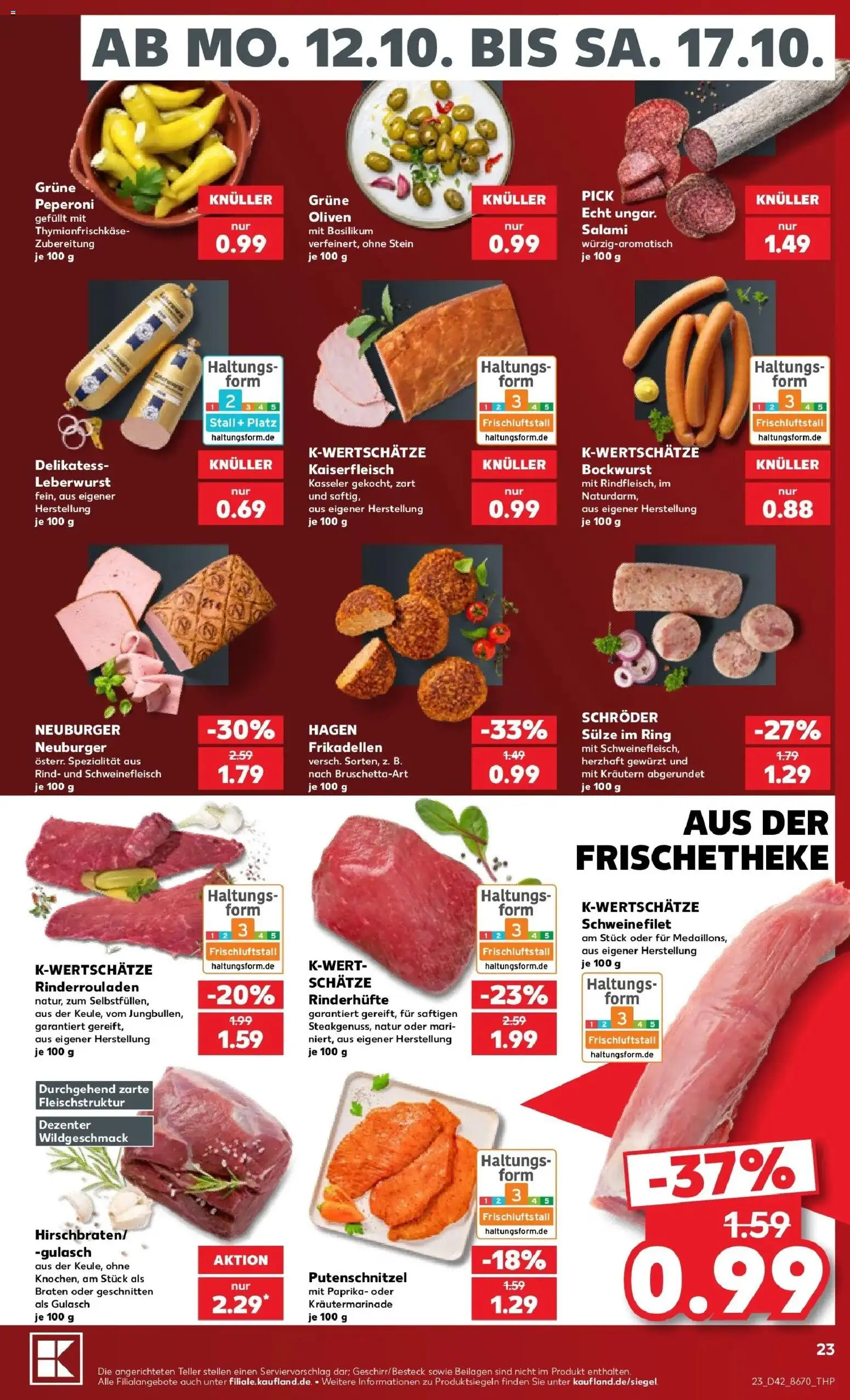 Prospekt Kaufland ab 12.10.2026 » Angebote Online zum Blättern | Seite: 27 | Produkte: Beilagen, Bockwurst, Gulasch, Schweinefleisch