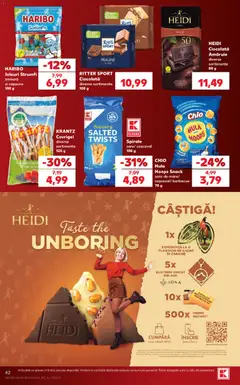 Ofertele Kaufland valabile de la 21.10.2026 | Pagină: 42 | Produse: Zmeură, Cașcaval, Praline, Sport