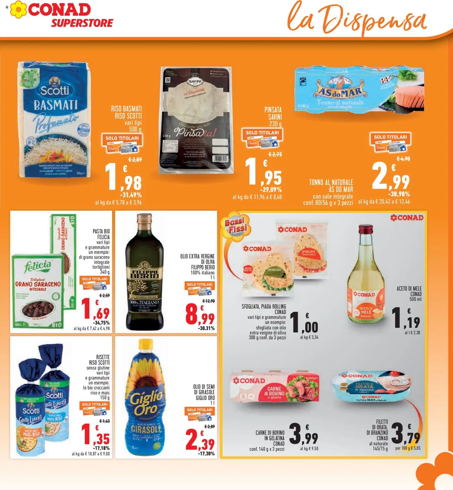 Volantino Conad del 02/07/2026 | Pagina: 15 | Prodotti: Riso, Olio, Olive, Pasta