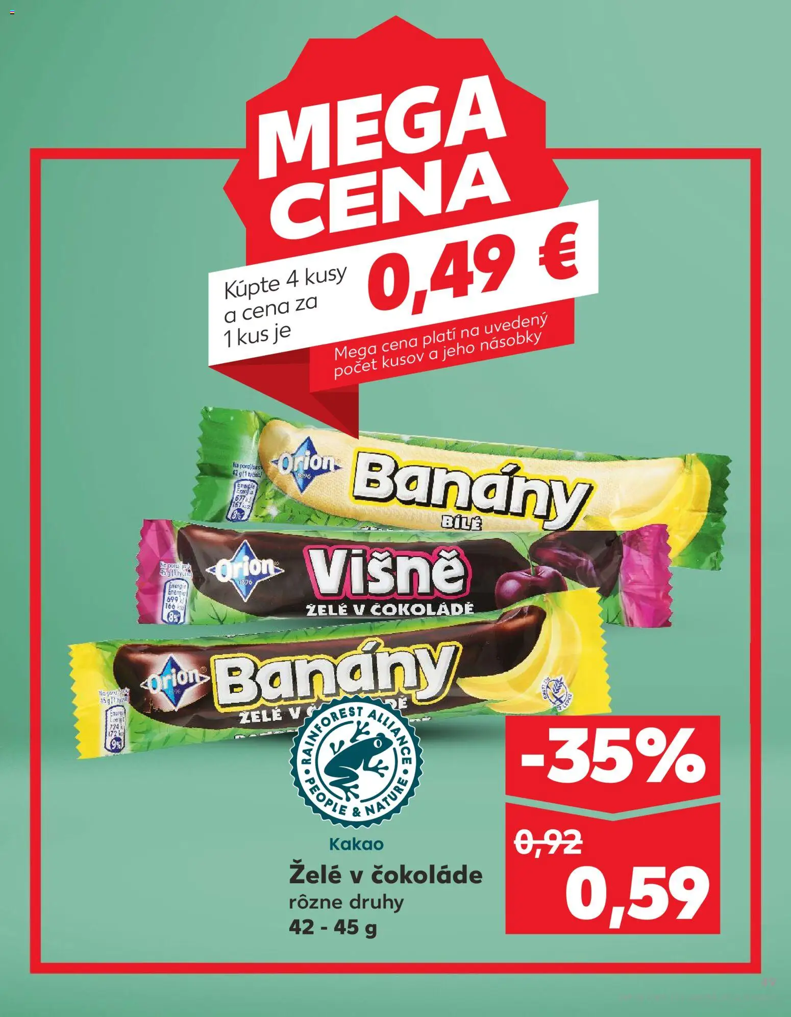 Nové Kaufland akcie – leták je platný od 23.04.2026 | Strana: 49 | Produkty: Banány, Višne, Kakao