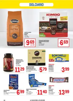 Anteprima del volantino Metro volantino valido a partire dal 10/09/2026 | Pagina: 20 | Prodotti: Dolcificante, Caffè, Snickers, Kimbo