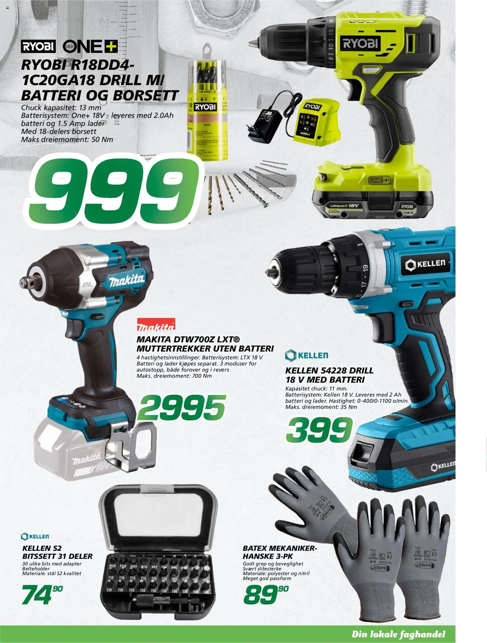 {H1} | Side: 7 | Produkter: Drill, Ryobi, Adapter, Batteri