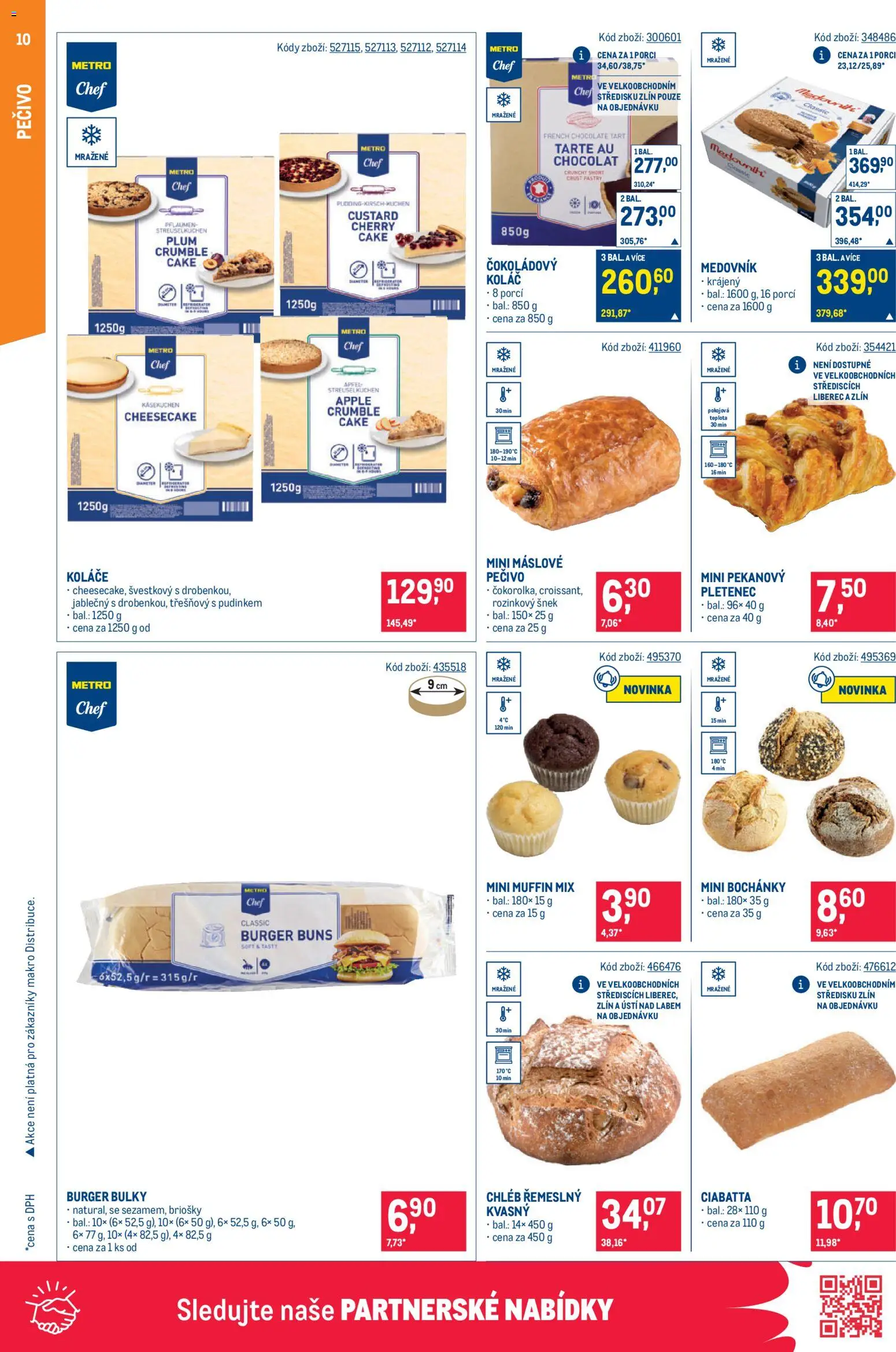 Makro leták - Gastronomie od 17.06.2026 | Strana: 10 | Produkty: Chléb, Burger buns, Apple, Cheesecake