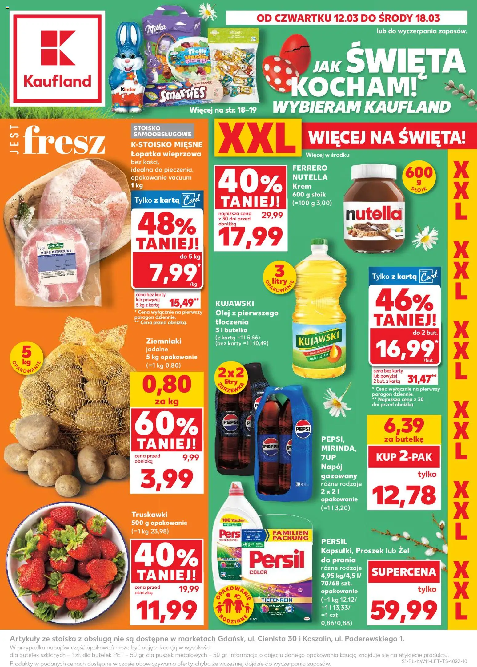Kaufland Polsko leták od 12.03.2026 | Strana: 1 | Produkty: Olej, Karty, Persil, Nutella