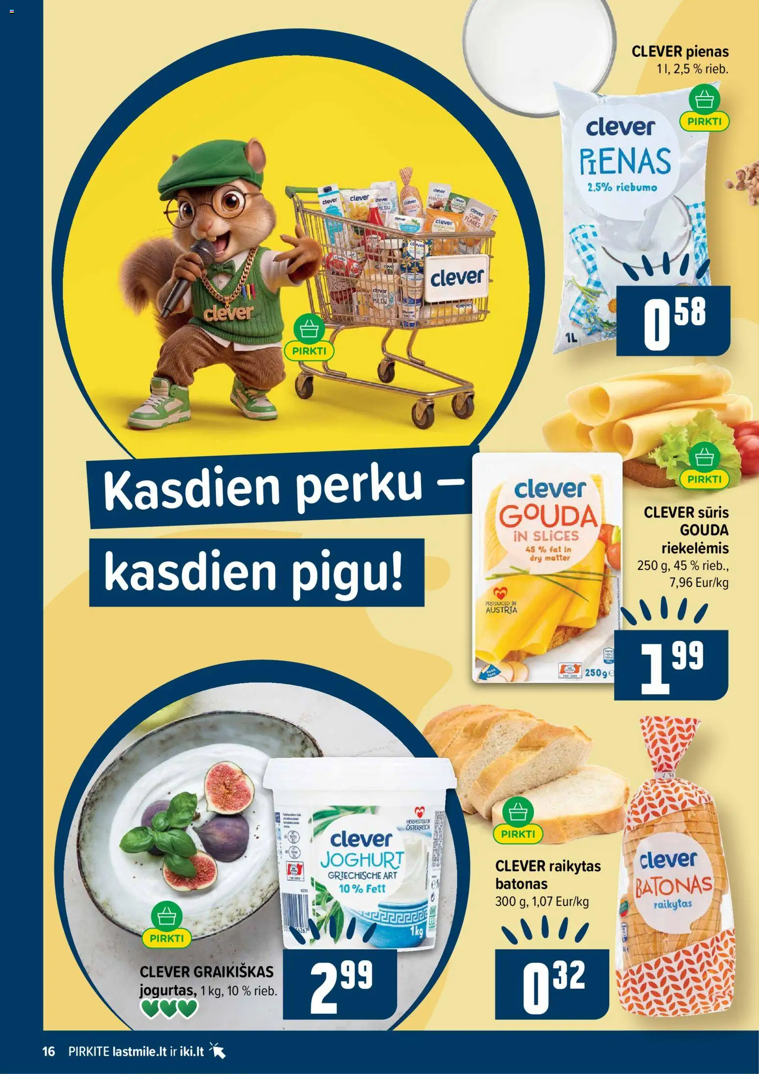 IKI akcijos nuo 2026.09.07 | Puslapis: 16 | Prekių: Batonas, Pienas, Sūris