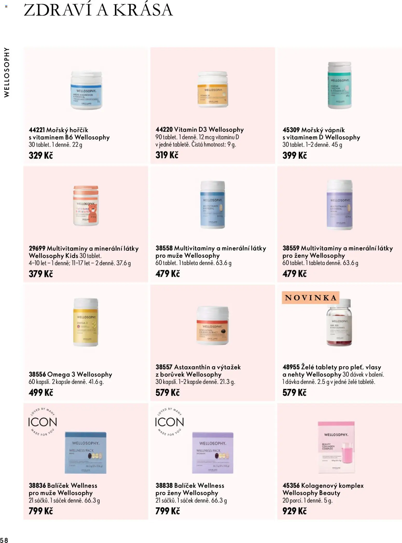 Oriflame katalog Novage+ Proceuticals od 30.09.2026 | Strana: 58 | Produkty: Omega 3, Hořčík, Nehty, Sáček