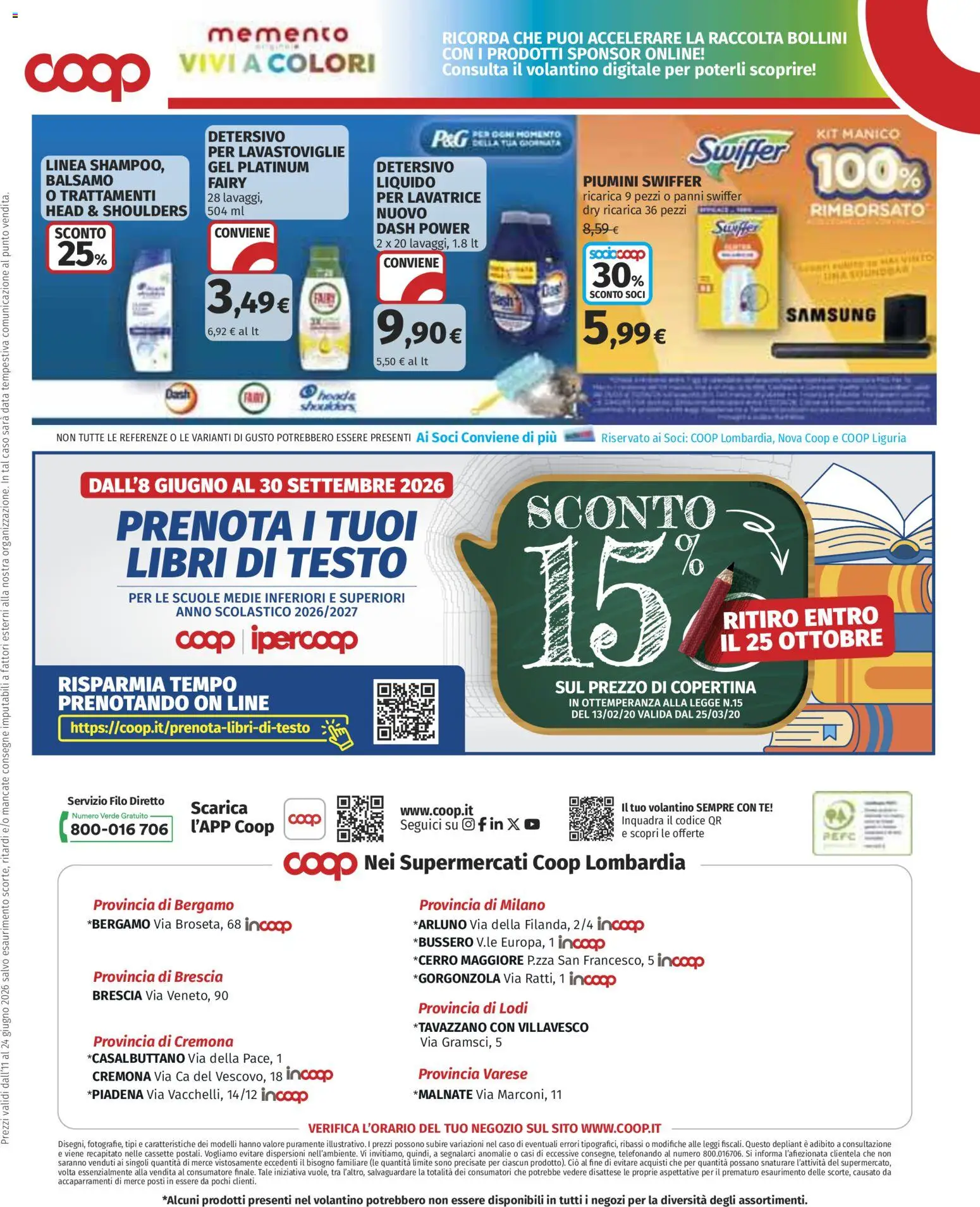 Volantino COOP del 11.06.2026 | Pagina: 24 | Prodotti: Balsamo, Lavatrice, Data, Samsung