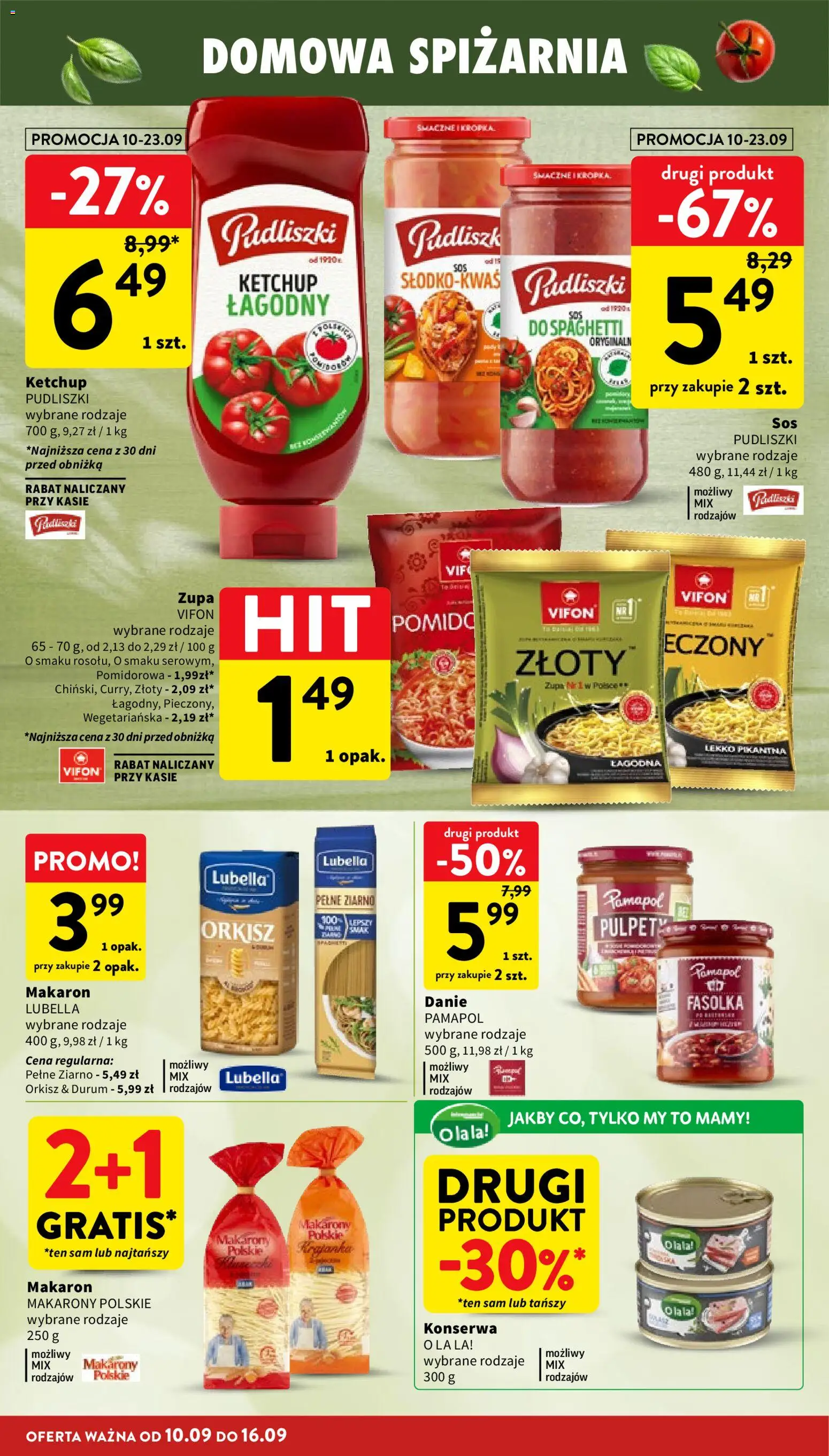 Intermarche gazetka od 10.09.2026 | Strona: 26 | Produkty: Spaghetti, Ketchup, Vifon, Zupa