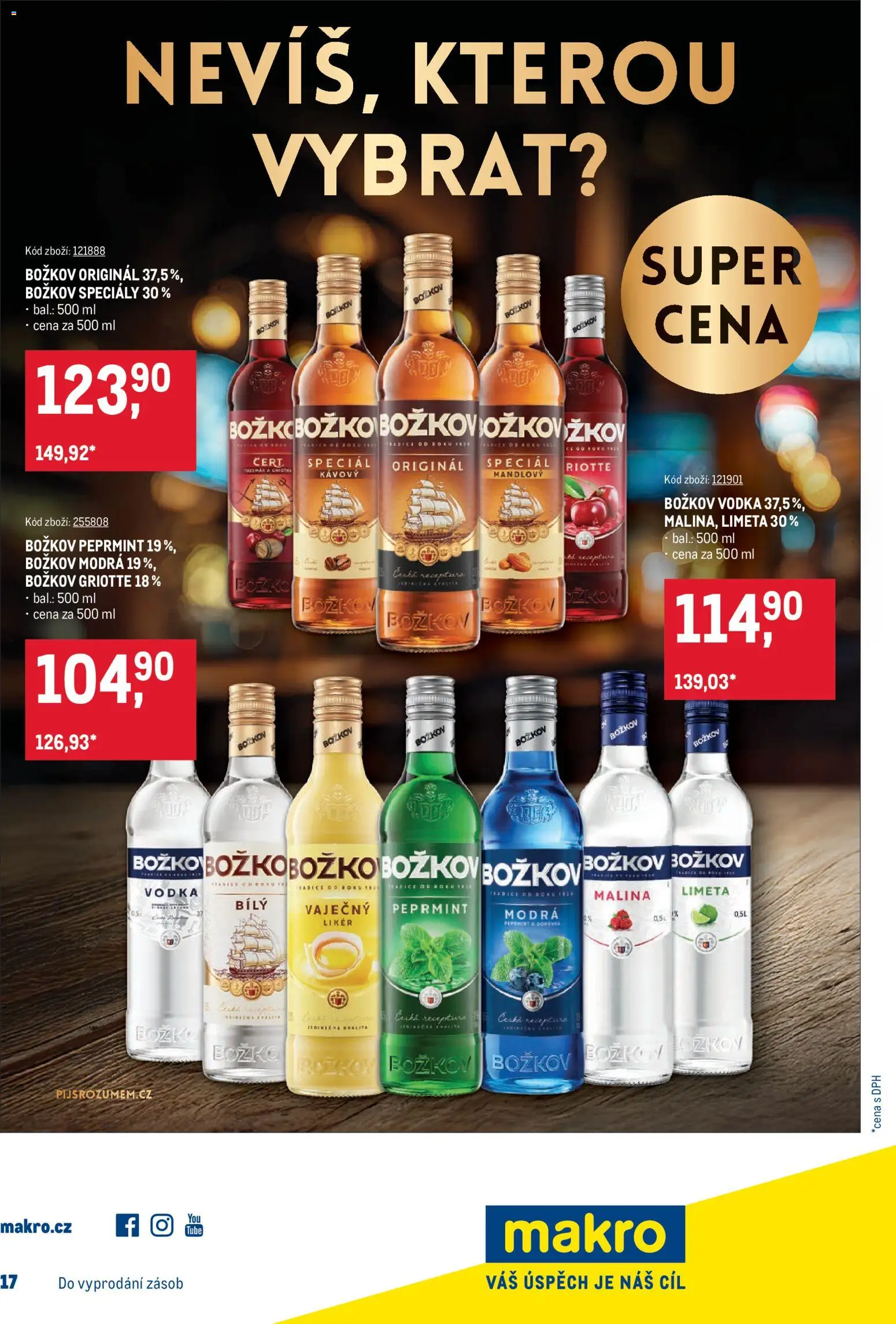 Makro leták - Maloobchod od 29.07.2026 | Strana: 17 | Produkty: Likér, Božkov, Božkov originál, Božkov Peprmint