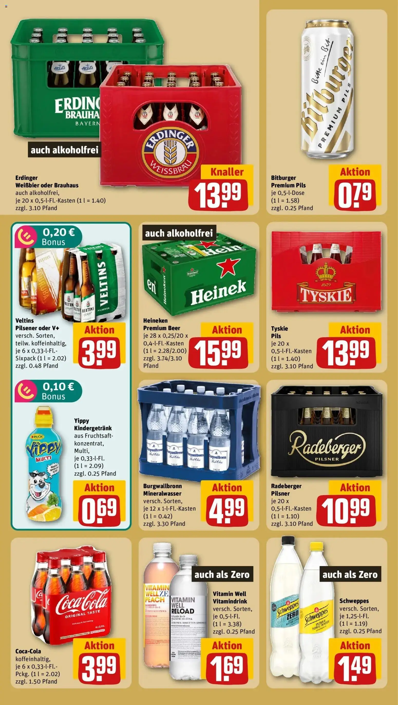 REWE Prospekt ab 17.08.2026 zum Blättern » Angebote | Seite: 17 | Produkte: Tyskie, Schweppes, Fruchtsaft, Veltins