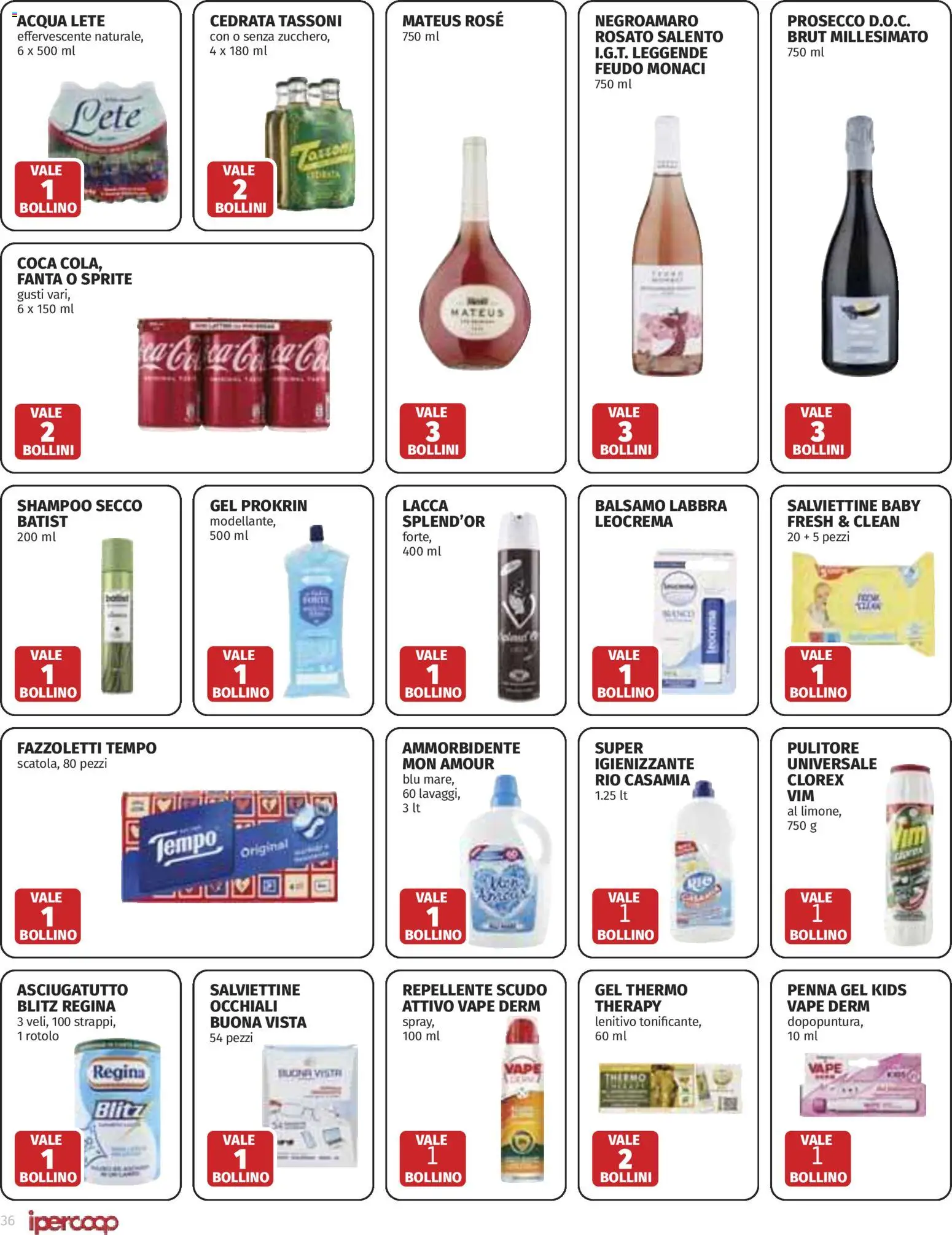 Volantino Ipercoop del 02/07/2026 | Pagina: 36 | Prodotti: Shampoo, Balsamo, Acqua, Occhiali