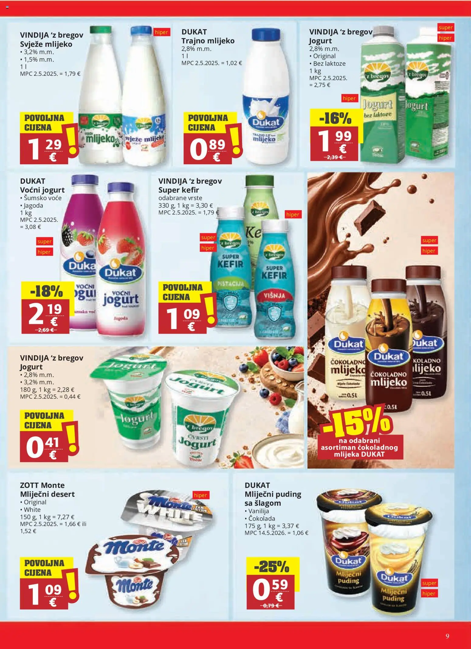 Ribola katalog | vrijedi od 23.09.2026 | Stranica: 9 | Proizvodi: Vindija, Šumsko voće, Jogurt, Voće