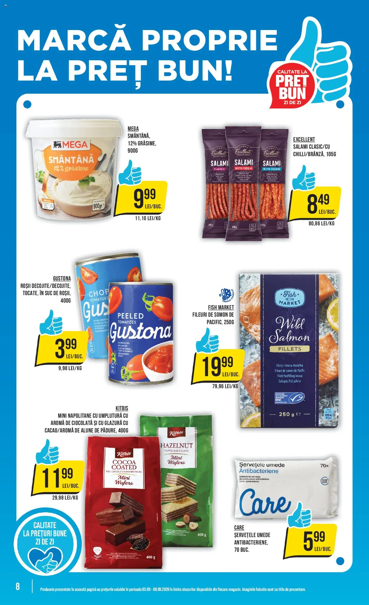 Noul catalog Mega Image – valabil de la 03.09.2026 | Pagină: 8 | Produse: Chilli, Somon, Roșii, Smântână