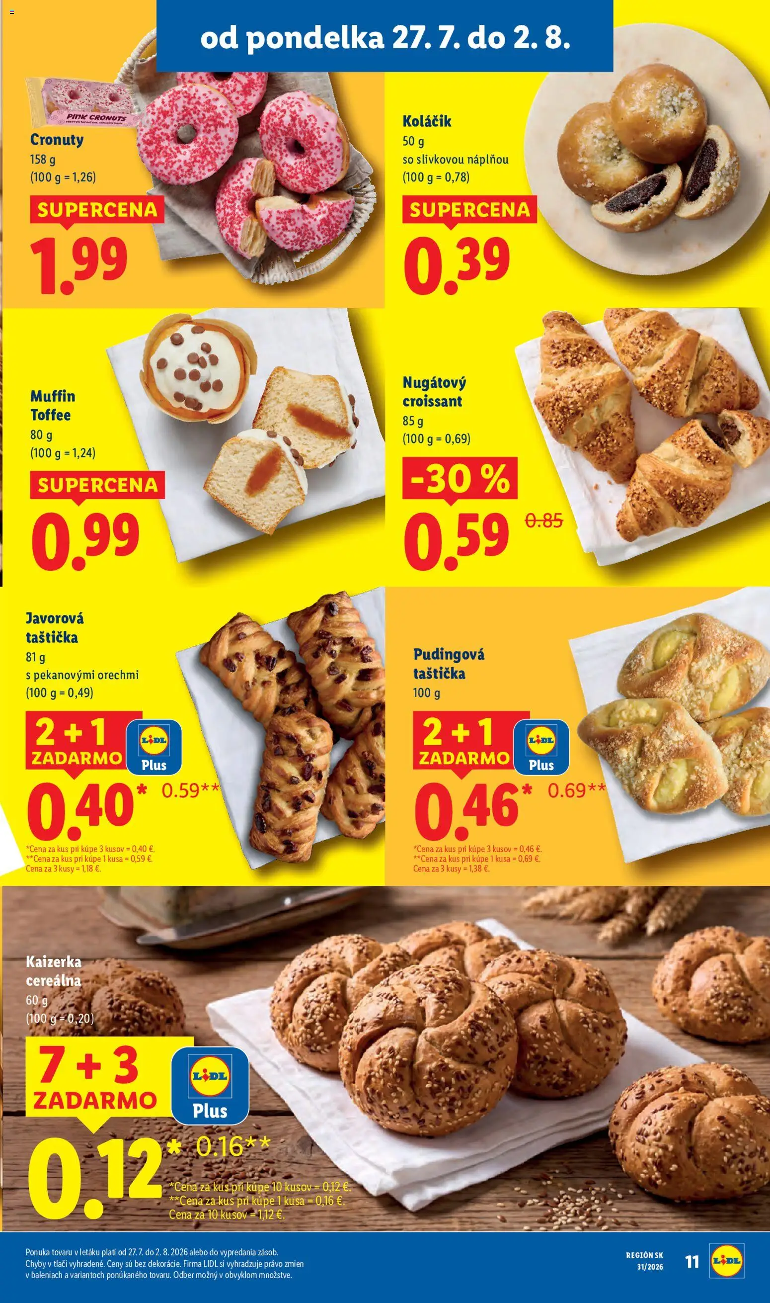 Nové Lidl akcie – leták je platný od 27.07.2026 | Strana: 17 | Produkty: Croissant