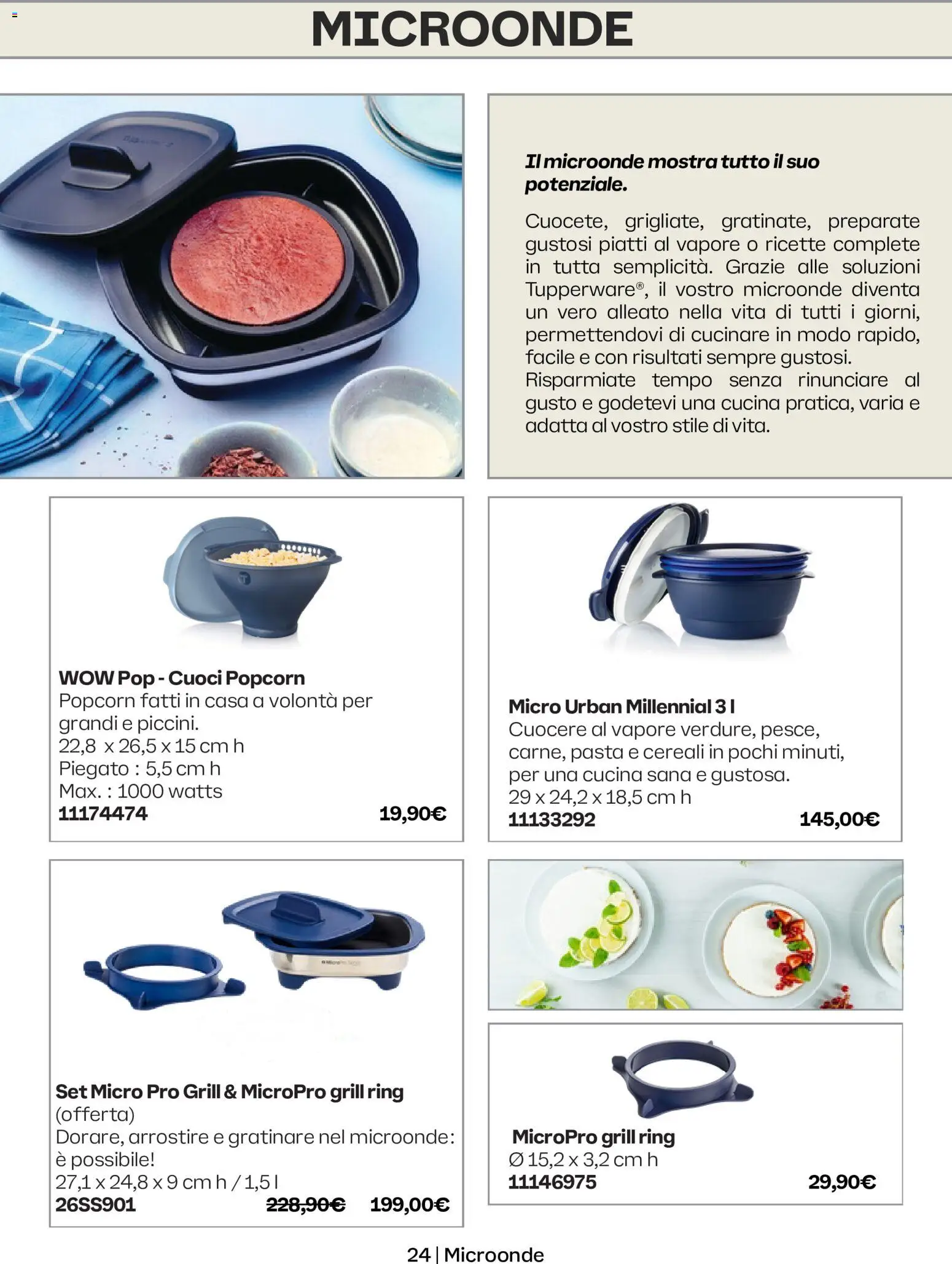 Volantino Tupperware del 01/10/2026 | Pagina: 24 | Prodotti: Piatti, Cereali, Popcorn, Pasta