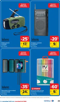 Draagbare noodradio op batterijen, Draagbare noodradio op batterijen - Voorbeeld van een folder van Carrefour, geldig van 01/07/2026 | Pagina: 49