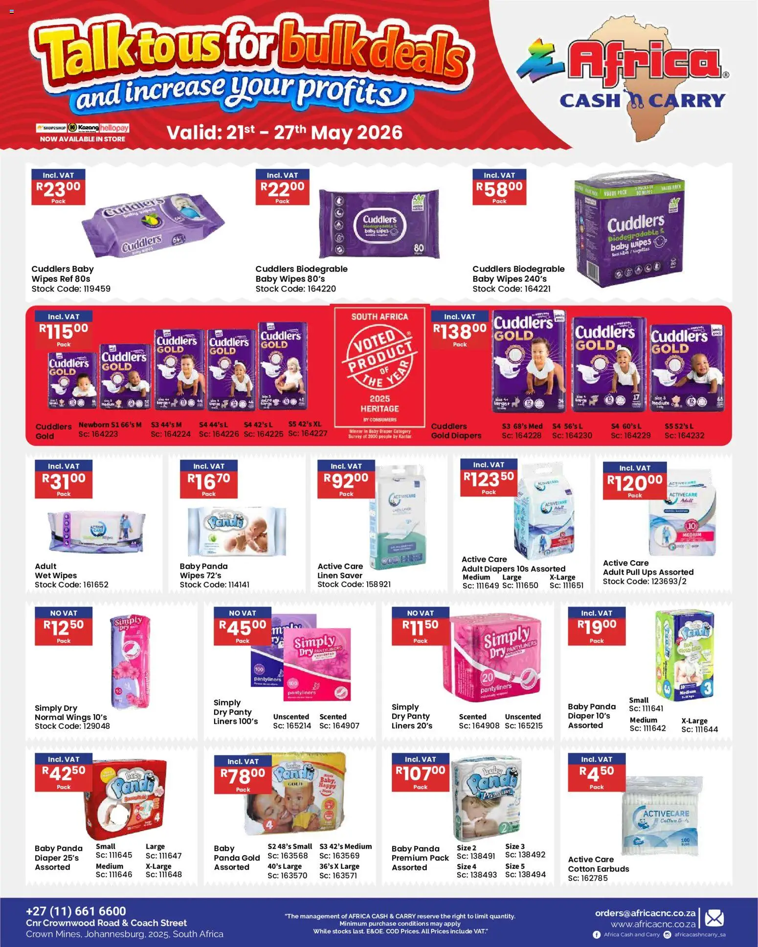 New Africa Cash & Carry catalogue – valid from 21.05.2026 | Page: 53 | Products: Earbuds, Stock