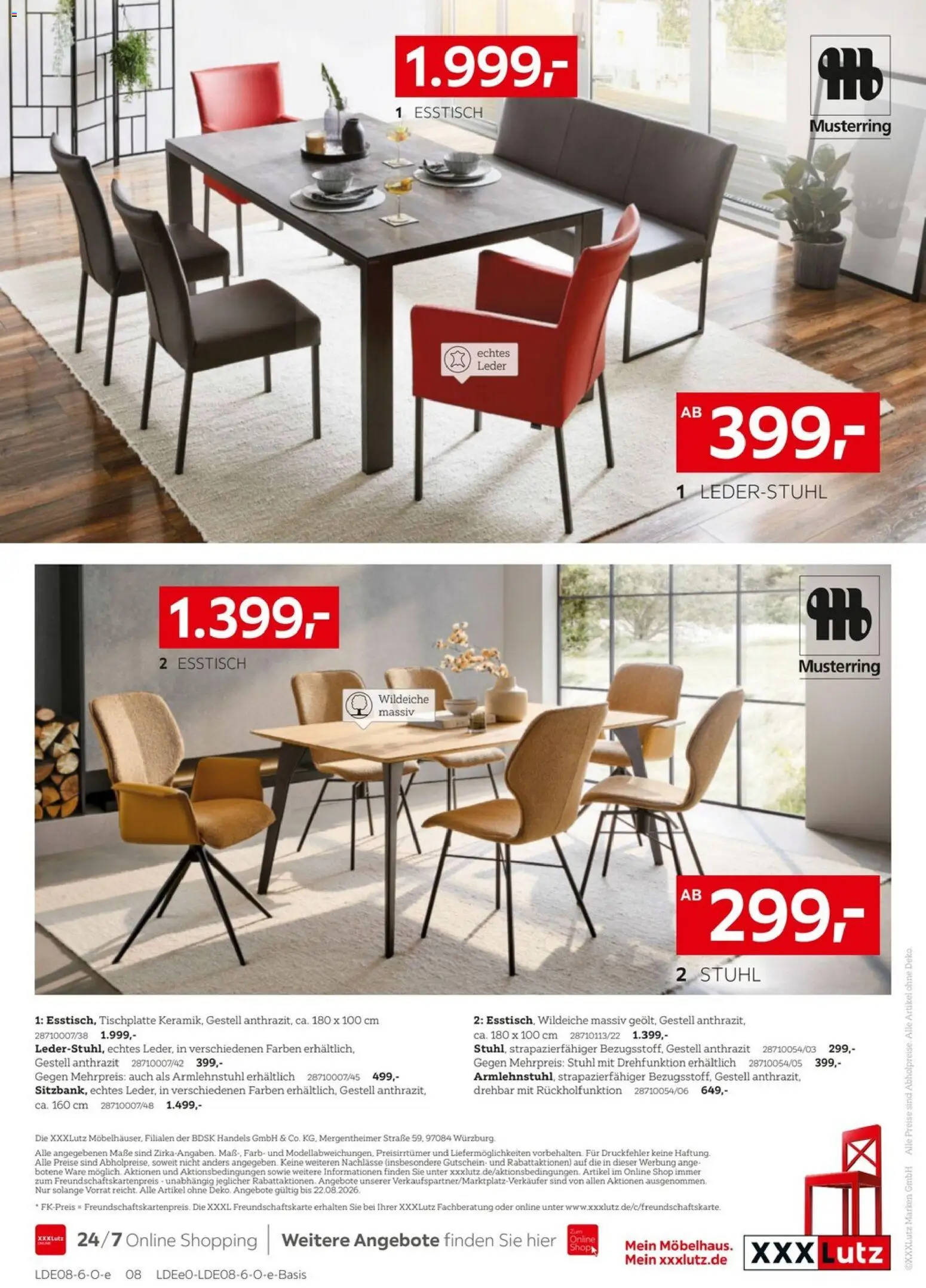 XXXLutz Spezielle Marken – gültig ab 08.08.2026 | Seite: 8 | Produkte: Esstisch, Stuhl